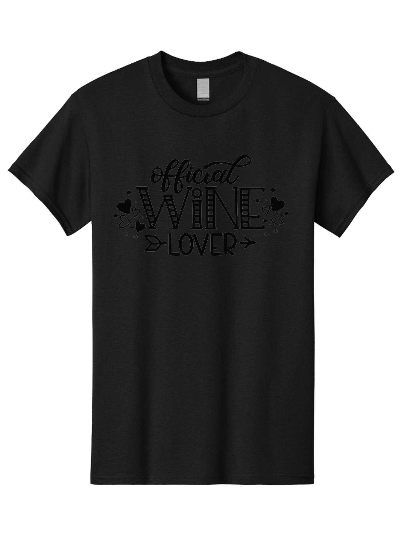 Official-Wine-Lover Men'S Graphic Tee, 100% Cotton, Comfortable Casual Summer Wear, Machine Washable, Wine Lover, Wine Enthusiast, Wine Quote, Wine Design, Typography, Hearts, Arrows, Wine Lover Quote, Lettering, Wine Art Aad980