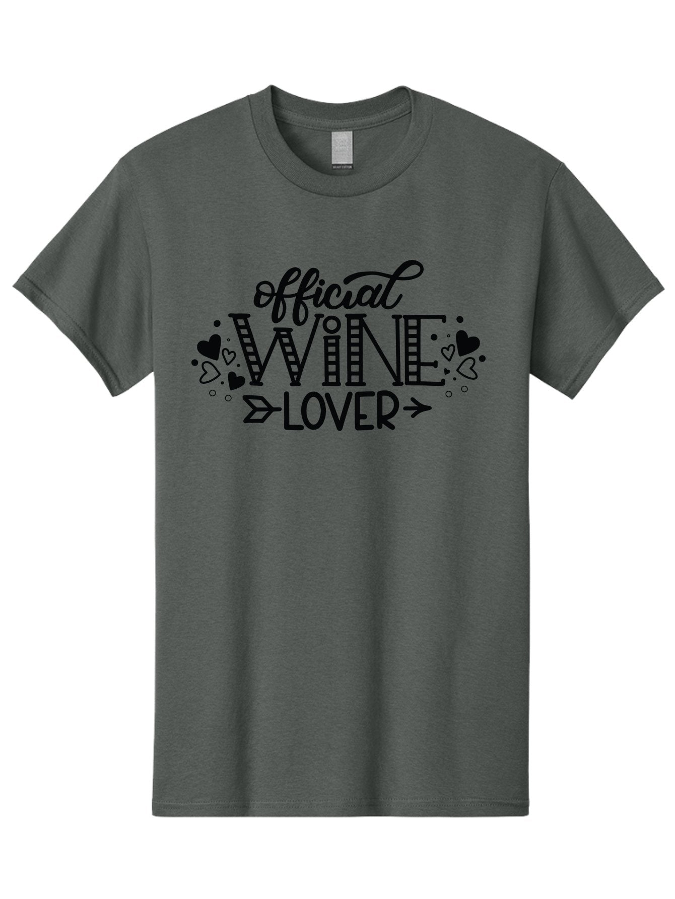 Official-Wine-Lover Men'S Graphic Tee, 100% Cotton, Comfortable Casual Summer Wear, Machine Washable, Wine Lover, Wine Enthusiast, Wine Quote, Wine Design, Typography, Hearts, Arrows, Wine Lover Quote, Lettering, Wine Art Aad980 12