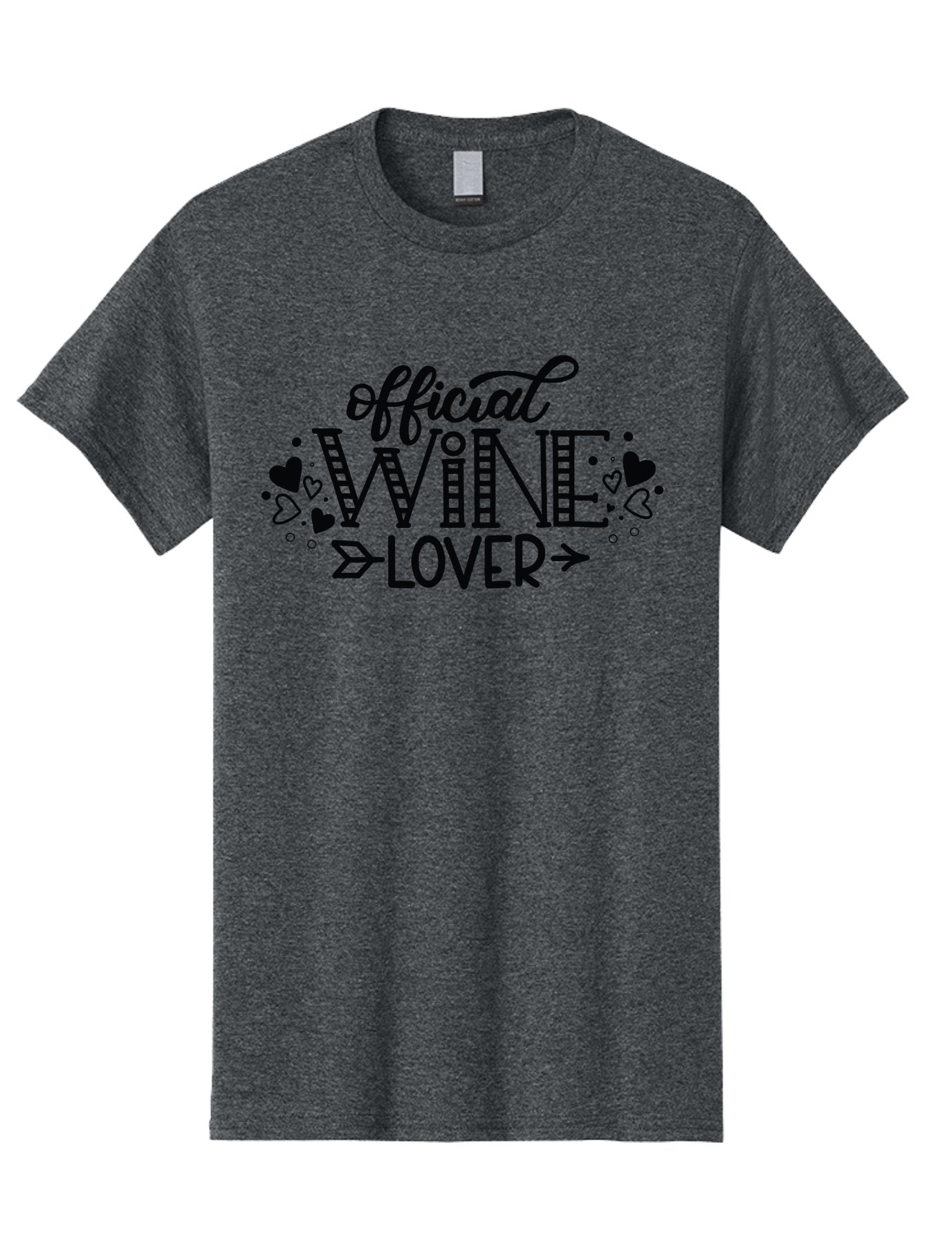 Official-Wine-Lover Men'S Graphic Tee, 100% Cotton, Comfortable Casual Summer Wear, Machine Washable, Wine Lover, Wine Enthusiast, Wine Quote, Wine Design, Typography, Hearts, Arrows, Wine Lover Quote, Lettering, Wine Art Aad980 8