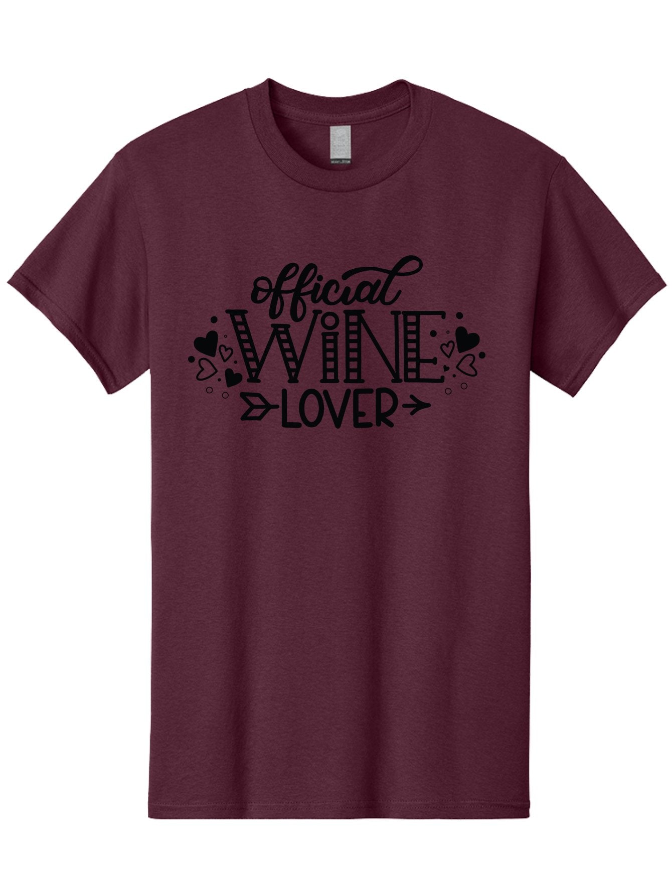 Official-Wine-Lover Men'S Graphic Tee, 100% Cotton, Comfortable Casual Summer Wear, Machine Washable, Wine Lover, Wine Enthusiast, Wine Quote, Wine Design, Typography, Hearts, Arrows, Wine Lover Quote, Lettering, Wine Art Aad980 13
