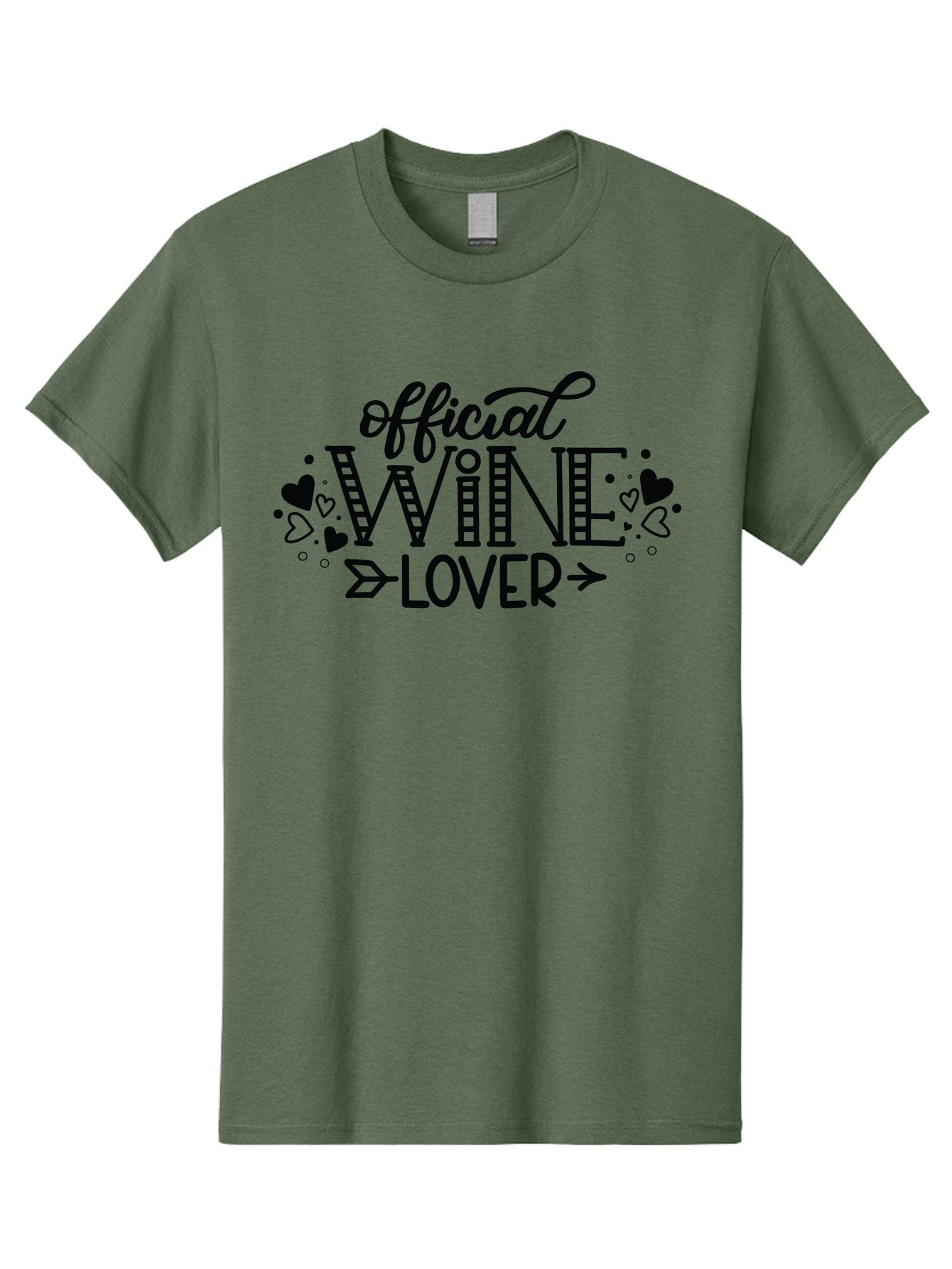 Official-Wine-Lover Men'S Graphic Tee, 100% Cotton, Comfortable Casual Summer Wear, Machine Washable, Wine Lover, Wine Enthusiast, Wine Quote, Wine Design, Typography, Hearts, Arrows, Wine Lover Quote, Lettering, Wine Art Aad980 3