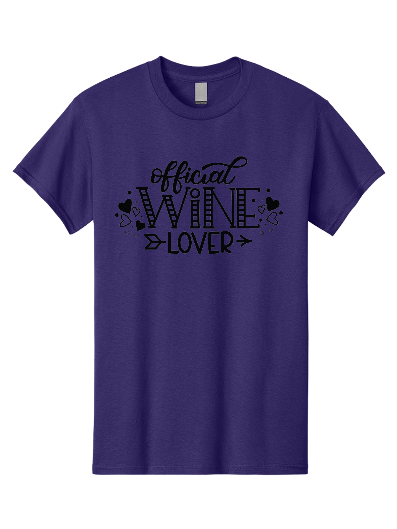 Official-Wine-Lover Men'S Graphic Tee, 100% Cotton, Comfortable Casual Summer Wear, Machine Washable, Wine Lover, Wine Enthusiast, Wine Quote, Wine Design, Typography, Hearts, Arrows, Wine Lover Quote, Lettering, Wine Art Aad980 7