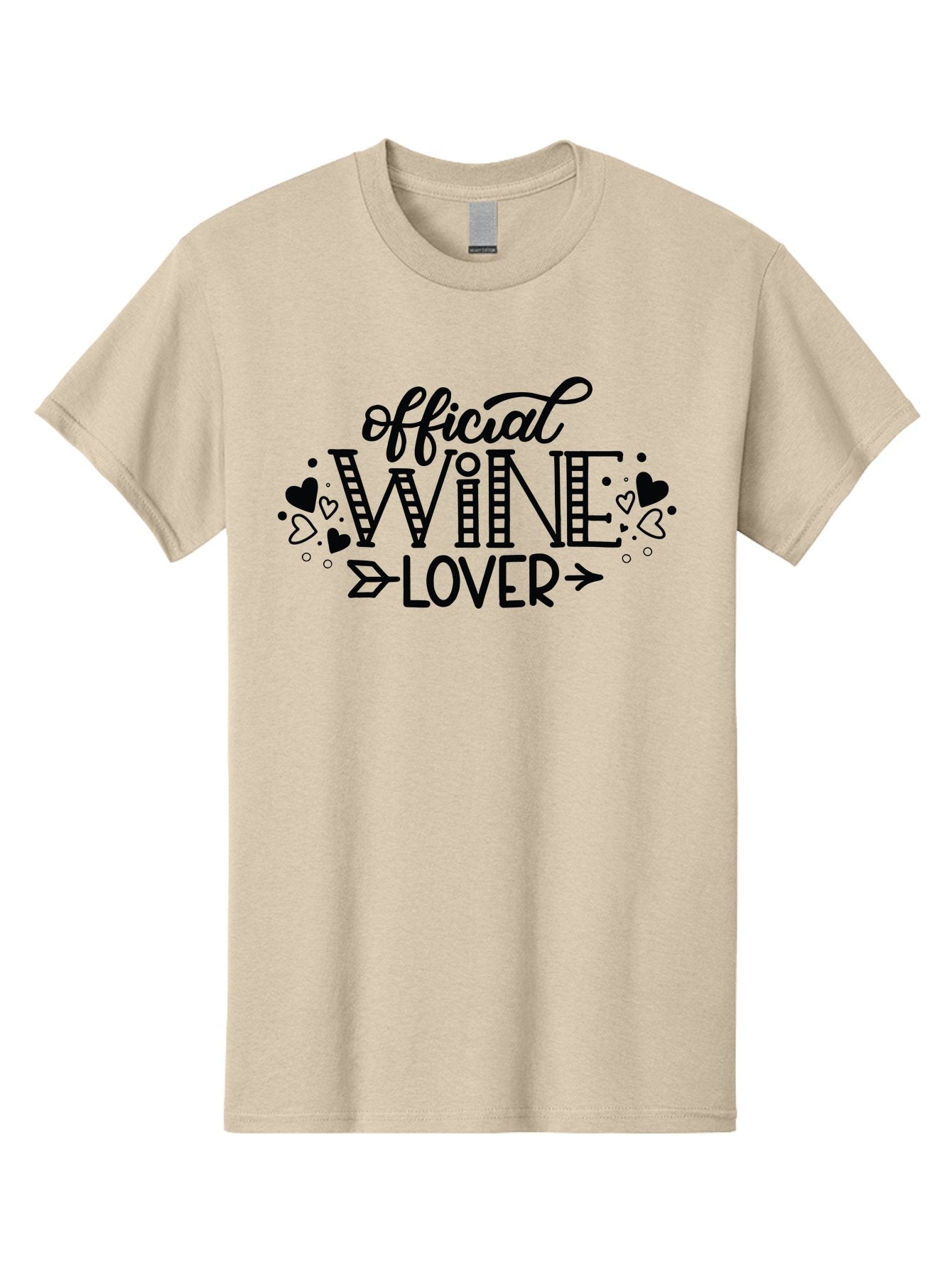 Official-Wine-Lover Men'S Graphic Tee, 100% Cotton, Comfortable Casual Summer Wear, Machine Washable, Wine Lover, Wine Enthusiast, Wine Quote, Wine Design, Typography, Hearts, Arrows, Wine Lover Quote, Lettering, Wine Art Aad980 7
