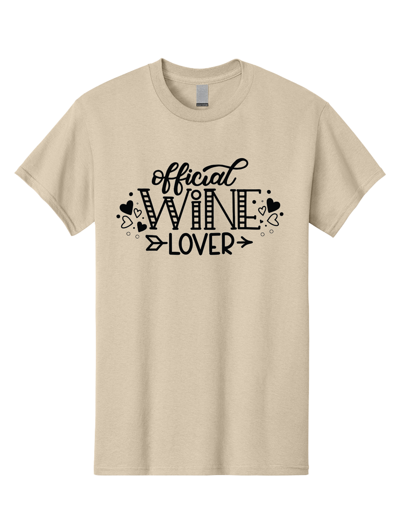 Official-Wine-Lover Men'S Graphic Tee, 100% Cotton, Comfortable Casual Summer Wear, Machine Washable, Wine Lover, Wine Enthusiast, Wine Quote, Wine Design, Typography, Hearts, Arrows, Wine Lover Quote, Lettering, Wine Art Aad980 25