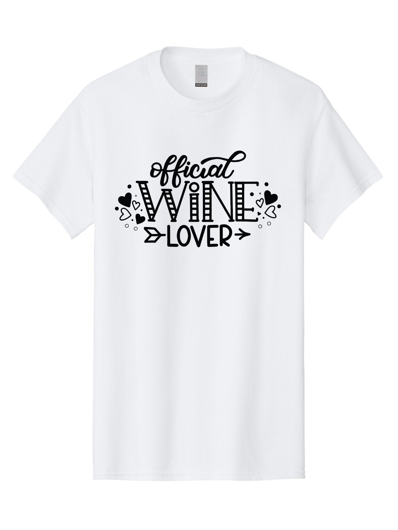Official-Wine-Lover Men'S Graphic Tee, 100% Cotton, Comfortable Casual Summer Wear, Machine Washable, Wine Lover, Wine Enthusiast, Wine Quote, Wine Design, Typography, Hearts, Arrows, Wine Lover Quote, Lettering, Wine Art Aad980