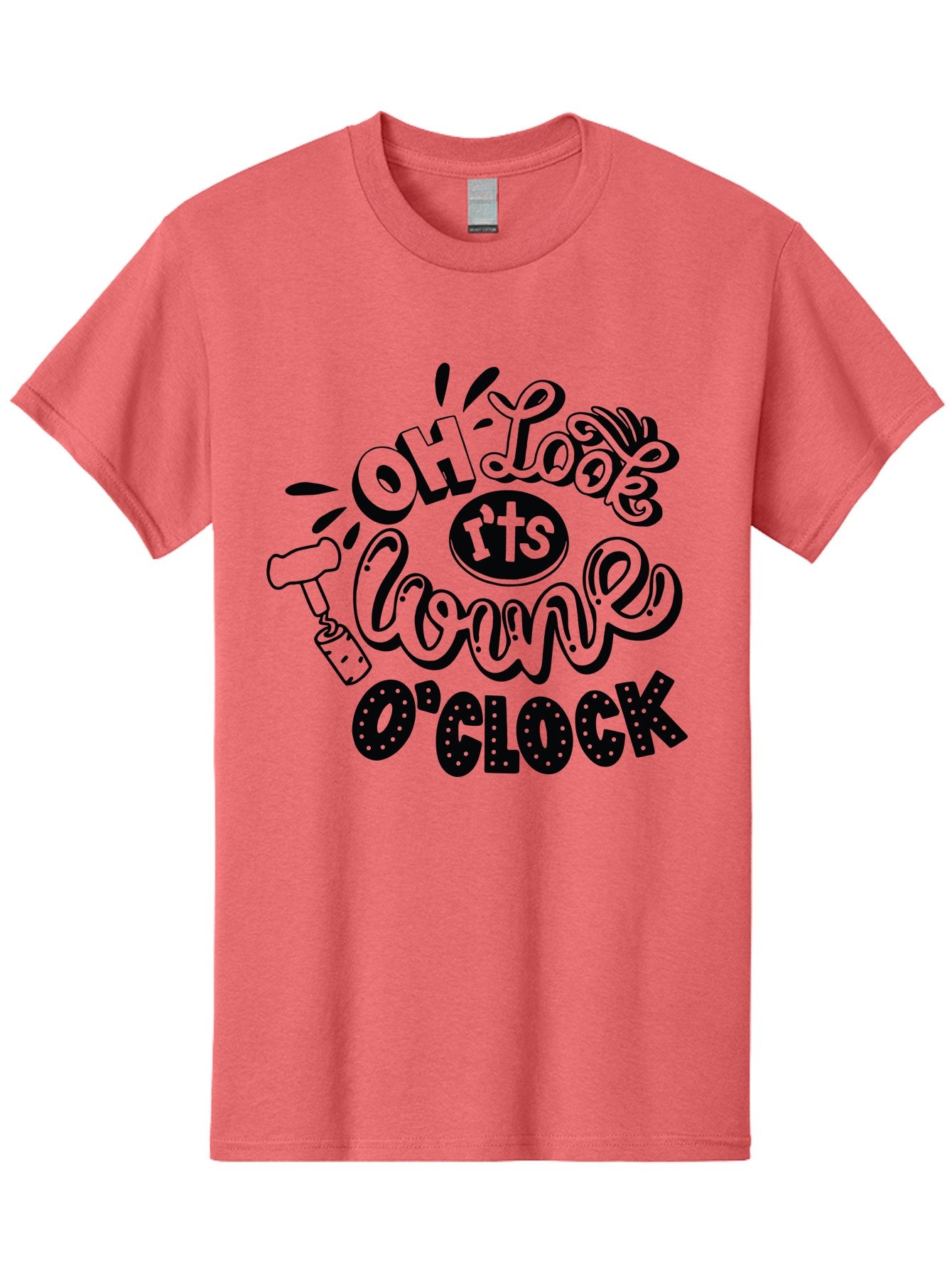 Oh-Look-R-Ts-Loone-O-Clock Men'S Graphic Tee, 100% Cotton, Comfortable Casual Summer Wear, Machine Washable, Humorous Typography, Quirky Clock, Playful Design, Whimsical Art, Connie, Cartoon Style, Black And Green, Funny Quotes Aad981 7