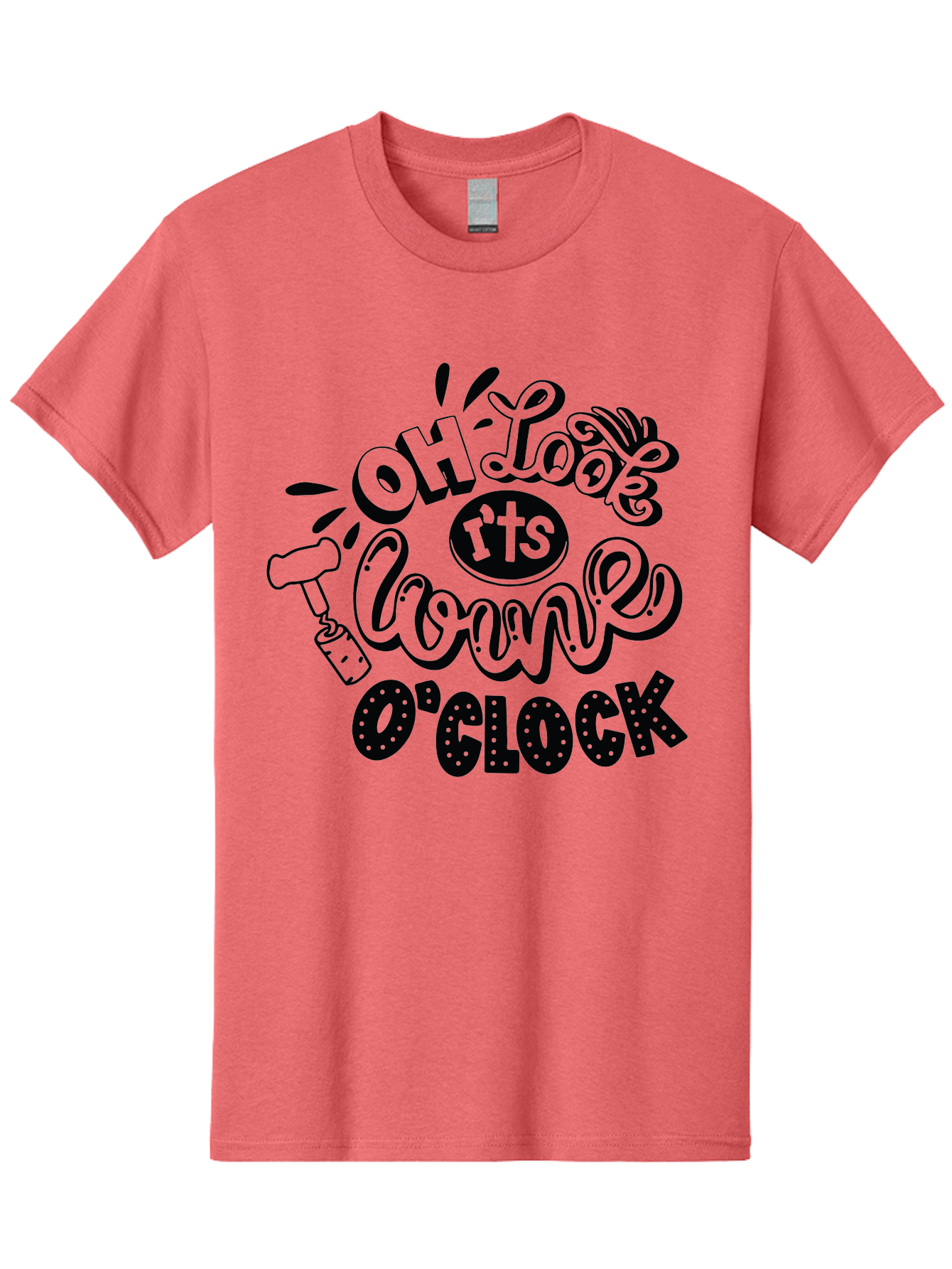 Oh-Look-R-Ts-Loone-O-Clock Men'S Graphic Tee, 100% Cotton, Comfortable Casual Summer Wear, Machine Washable, Humorous Typography, Quirky Clock, Playful Design, Whimsical Art, Connie, Cartoon Style, Black And Green, Funny Quotes Aad981 25