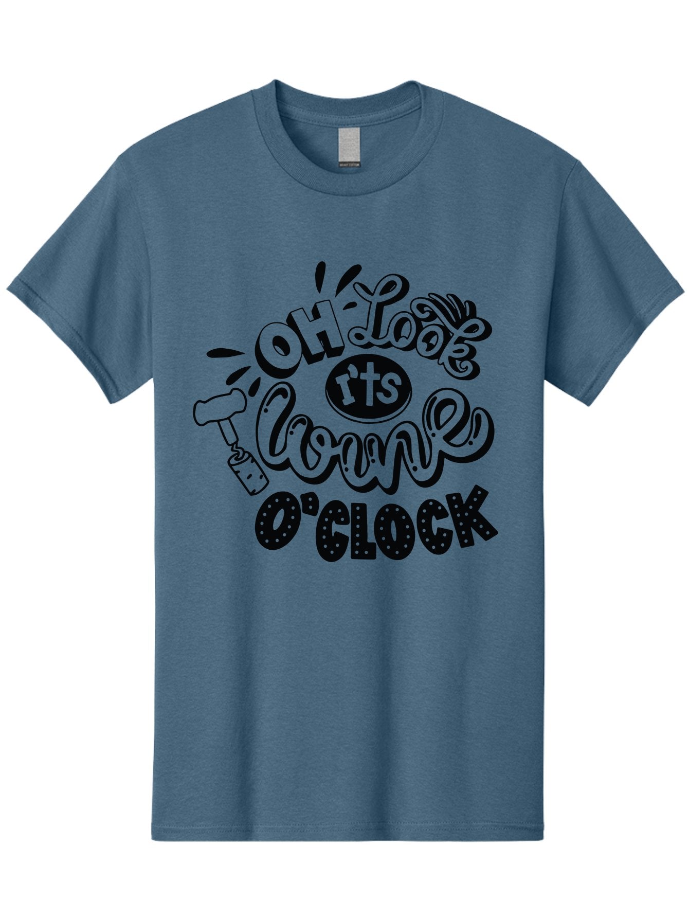 Oh-Look-R-Ts-Loone-O-Clock Men'S Graphic Tee, 100% Cotton, Comfortable Casual Summer Wear, Machine Washable, Humorous Typography, Quirky Clock, Playful Design, Whimsical Art, Connie, Cartoon Style, Black And Green, Funny Quotes Aad981 12