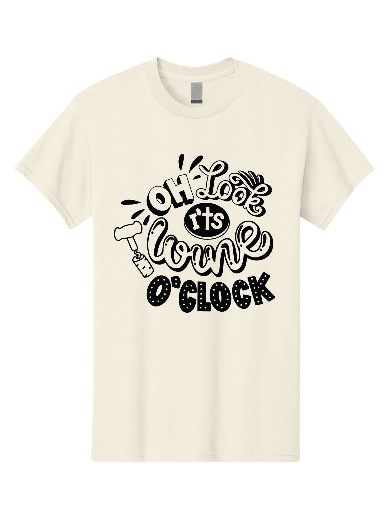Oh-Look-R-Ts-Loone-O-Clock Men'S Graphic Tee, 100% Cotton, Comfortable Casual Summer Wear, Machine Washable, Humorous Typography, Quirky Clock, Playful Design, Whimsical Art, Connie, Cartoon Style, Black And Green, Funny Quotes Aad981 6