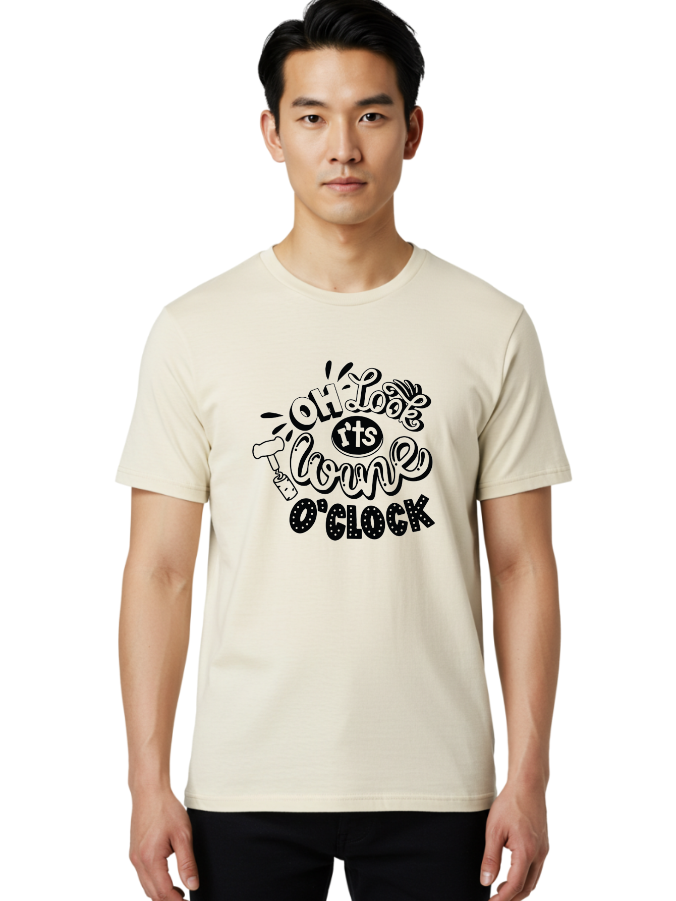 Oh-Look-R-Ts-Loone-O-Clock Men'S Graphic Tee, 100% Cotton, Comfortable Casual Summer Wear, Machine Washable, Humorous Typography, Quirky Clock, Playful Design, Whimsical Art, Connie, Cartoon Style, Black And Green, Funny Quotes Aad981 14