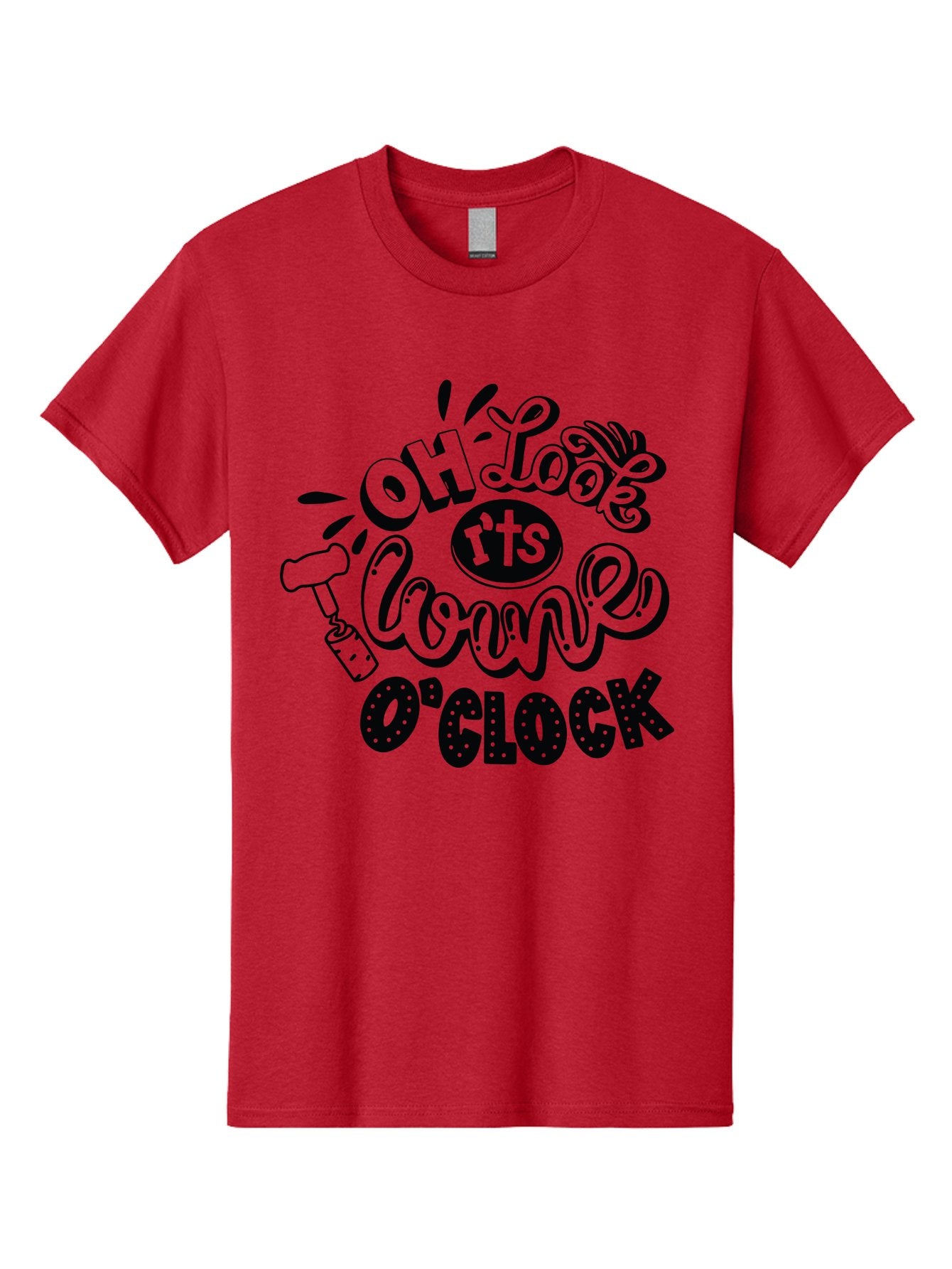 Oh-Look-R-Ts-Loone-O-Clock Men'S Graphic Tee, 100% Cotton, Comfortable Casual Summer Wear, Machine Washable, Humorous Typography, Quirky Clock, Playful Design, Whimsical Art, Connie, Cartoon Style, Black And Green, Funny Quotes Aad981 14