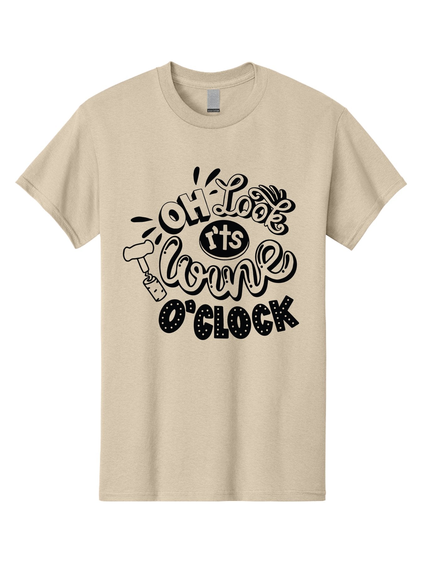 Oh-Look-R-Ts-Loone-O-Clock Men'S Graphic Tee, 100% Cotton, Comfortable Casual Summer Wear, Machine Washable, Humorous Typography, Quirky Clock, Playful Design, Whimsical Art, Connie, Cartoon Style, Black And Green, Funny Quotes Aad981 9