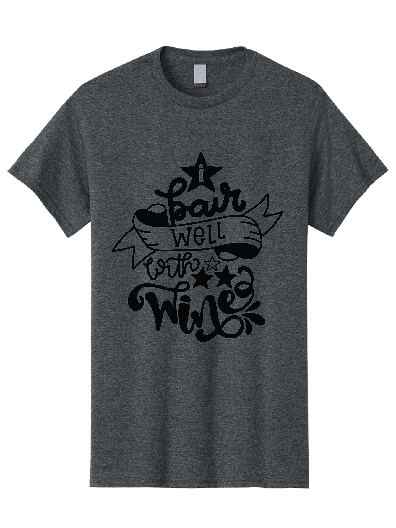 Pair-Well-With-Wined Men'S Graphic Tee, 100% Cotton, Comfortable Casual Summer Wear, Machine Washable, Wine Lovers, Humor, Witty, Cursive Text, Stars, Celebratory, Wine And Dine, Playful, Wine Quotes, Funny Sayings Aad982 19