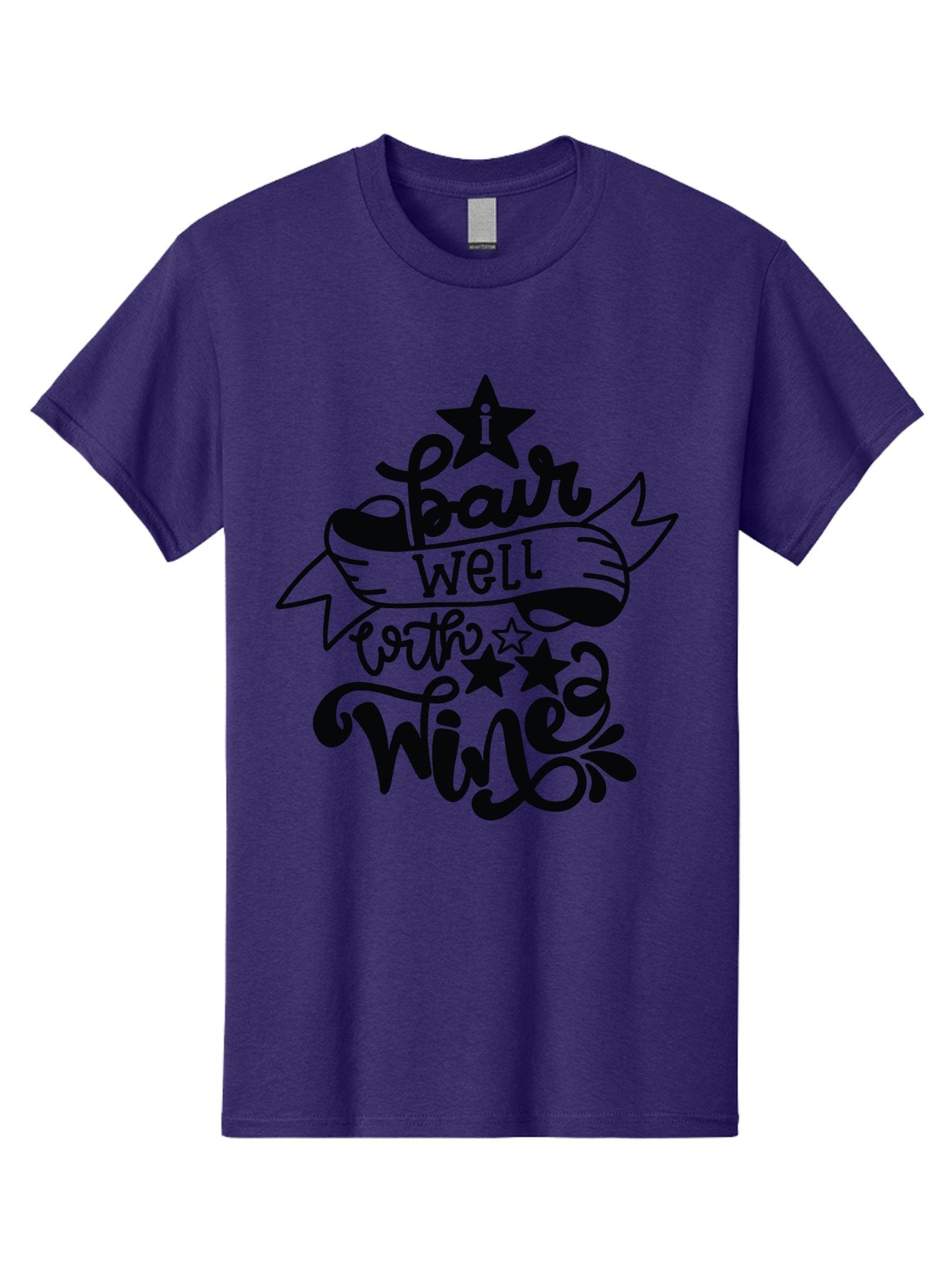 Pair-Well-With-Wined Men'S Graphic Tee, 100% Cotton, Comfortable Casual Summer Wear, Machine Washable, Wine Lovers, Humor, Witty, Cursive Text, Stars, Celebratory, Wine And Dine, Playful, Wine Quotes, Funny Sayings Aad982 14