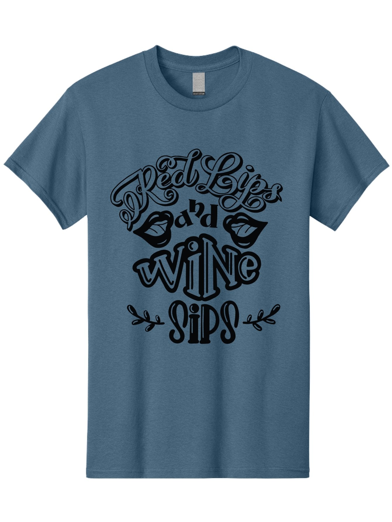 Red-Lips-Bad-Wine-Sips Men'S Graphic Tee, 100% Cotton, Comfortable Casual Summer Wear, Machine Washable, Red Lips, Wine Sips, Red Wine, Lipstick, Wine Lover, Drinking Quotes, Funny Sayings, Quote Art, Sassy Phrases, Wine Culture Aad983 5