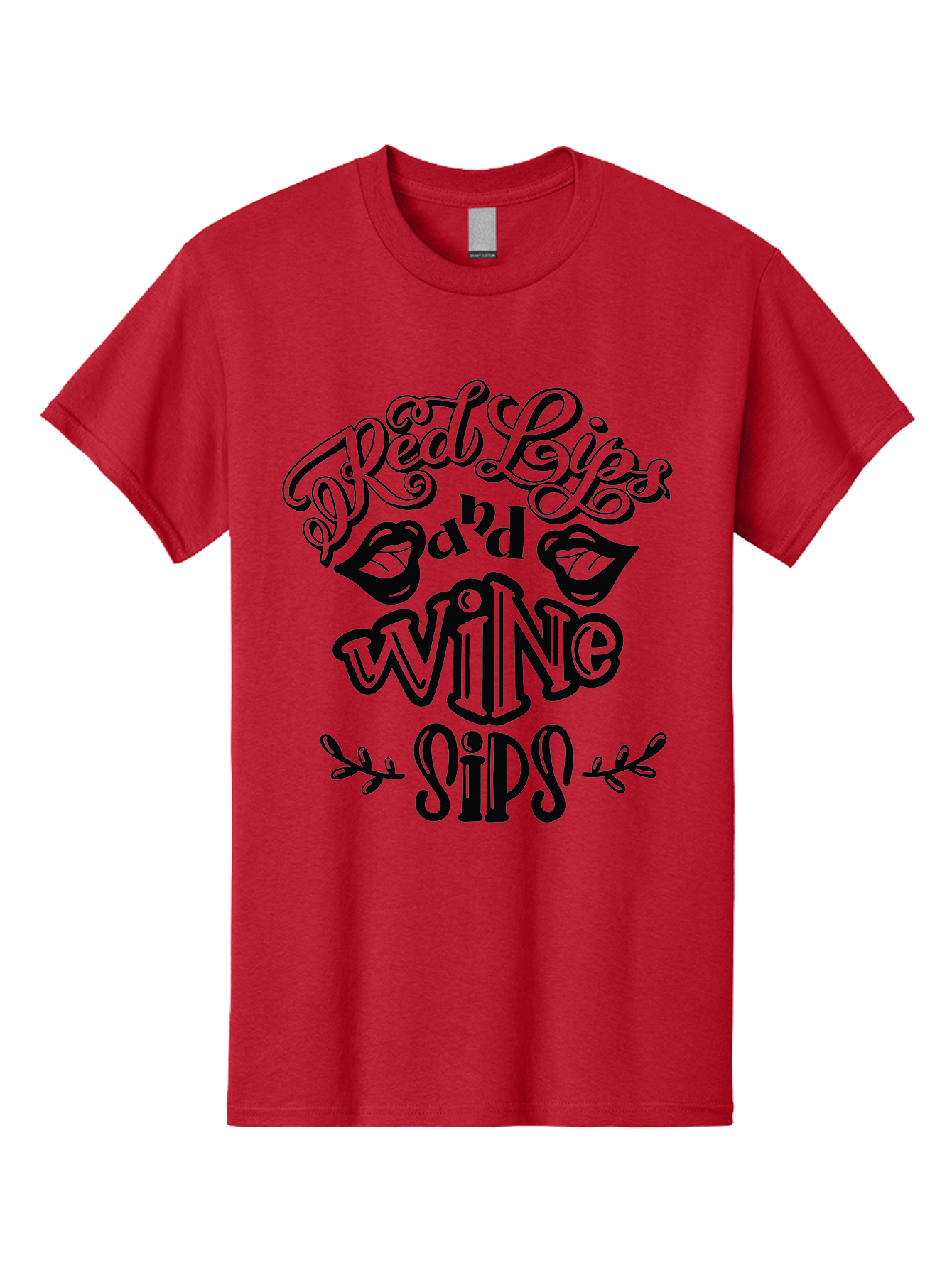 Red-Lips-Bad-Wine-Sips Men'S Graphic Tee, 100% Cotton, Comfortable Casual Summer Wear, Machine Washable, Red Lips, Wine Sips, Red Wine, Lipstick, Wine Lover, Drinking Quotes, Funny Sayings, Quote Art, Sassy Phrases, Wine Culture Aad983 23