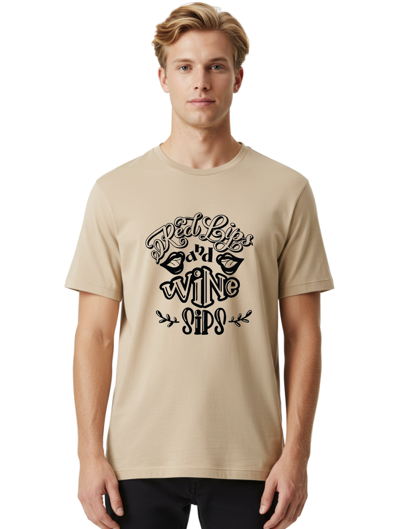 Red-Lips-Bad-Wine-Sips Men'S Graphic Tee, 100% Cotton, Comfortable Casual Summer Wear, Machine Washable, Red Lips, Wine Sips, Red Wine, Lipstick, Wine Lover, Drinking Quotes, Funny Sayings, Quote Art, Sassy Phrases, Wine Culture Aad983 12