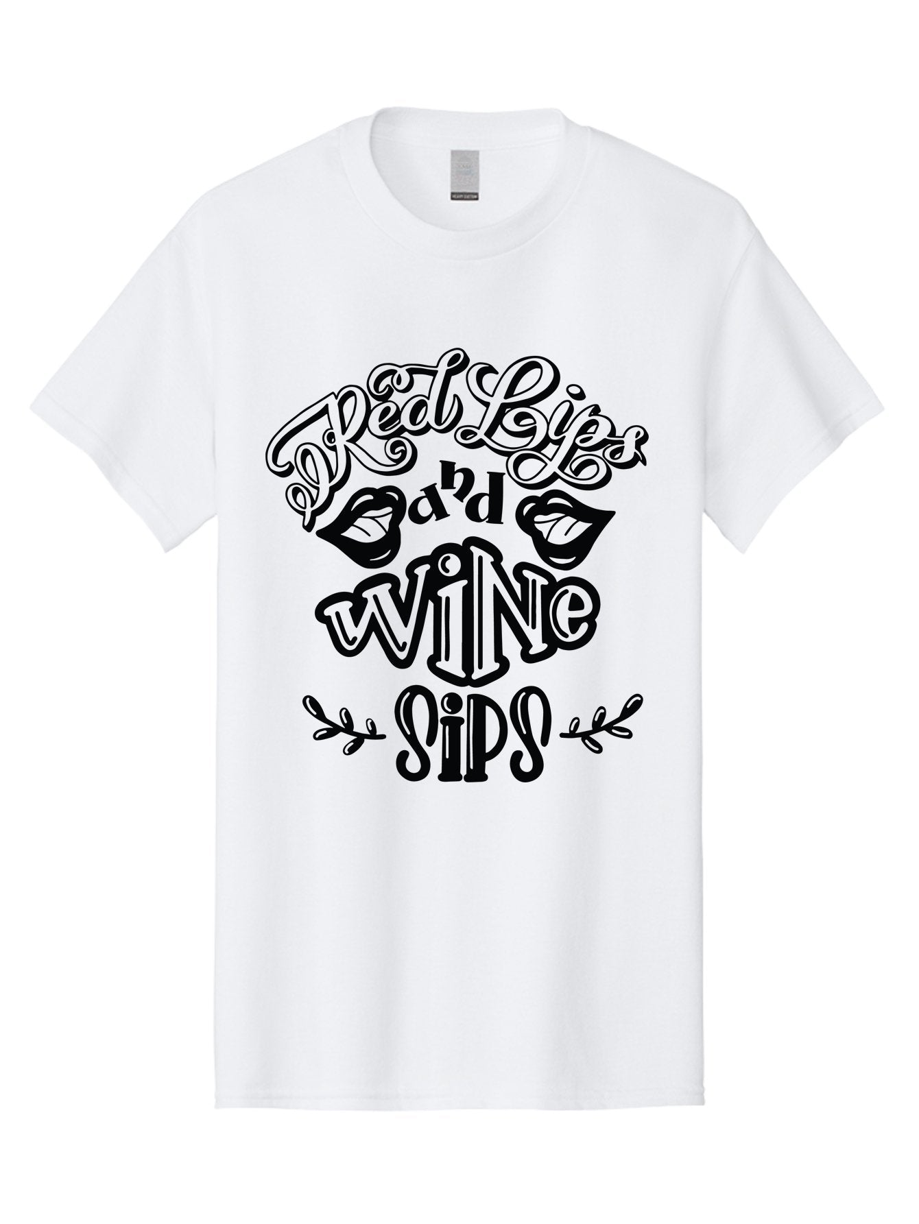 Red-Lips-Bad-Wine-Sips Men'S Graphic Tee, 100% Cotton, Comfortable Casual Summer Wear, Machine Washable, Red Lips, Wine Sips, Red Wine, Lipstick, Wine Lover, Drinking Quotes, Funny Sayings, Quote Art, Sassy Phrases, Wine Culture Aad983 12