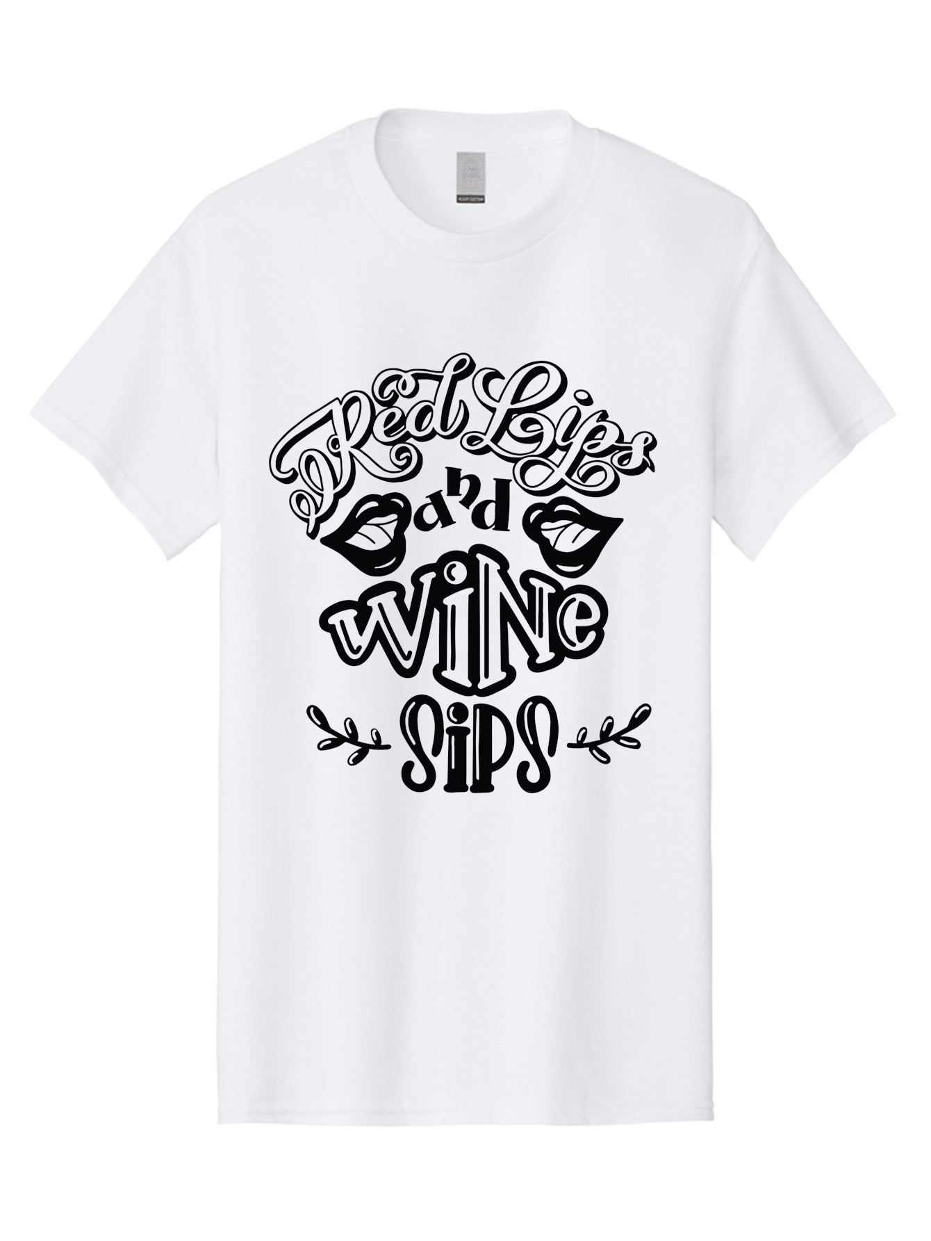 Red-Lips-Bad-Wine-Sips Men'S Graphic Tee, 100% Cotton, Comfortable Casual Summer Wear, Machine Washable, Red Lips, Wine Sips, Red Wine, Lipstick, Wine Lover, Drinking Quotes, Funny Sayings, Quote Art, Sassy Phrases, Wine Culture Aad983 5