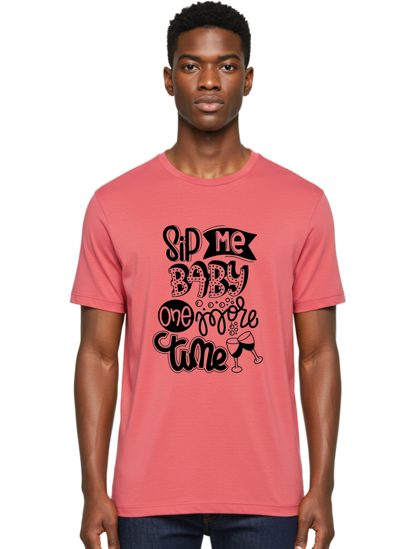 Sip-Me-Baby-One-More-Time Men'S Graphic Tee, 100% Cotton, Comfortable Casual Summer Wear, Machine Washable, Funny Quote, Sassy Phrase, Wine Glass, Champagne Toast, Party Time, Celebration, Sip Me Baby One More Time, Humor, Celebration Quote Aad984 8