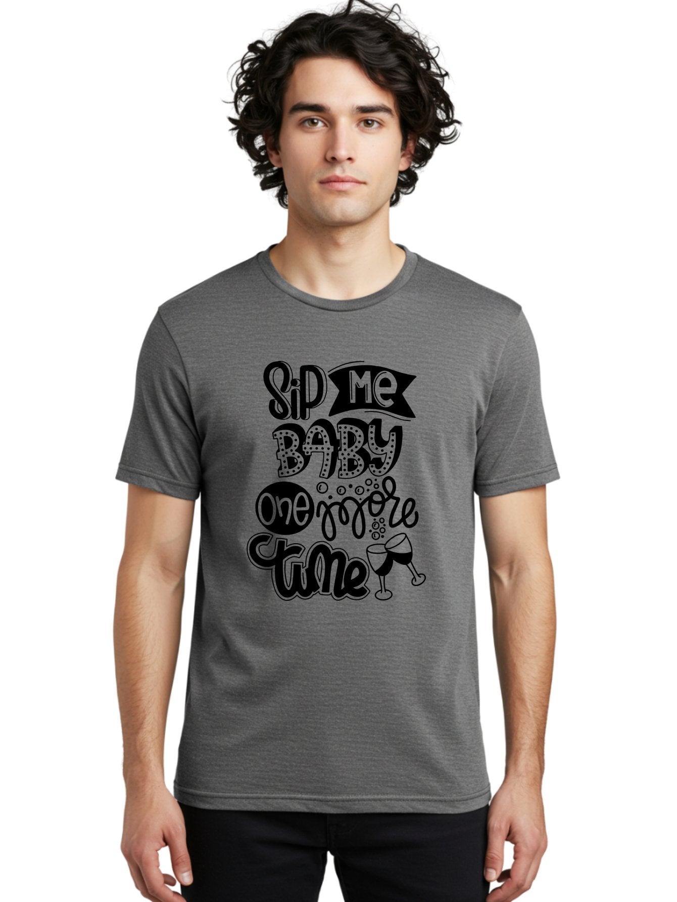 Sip-Me-Baby-One-More-Time Men'S Graphic Tee, 100% Cotton, Comfortable Casual Summer Wear, Machine Washable, Funny Quote, Sassy Phrase, Wine Glass, Champagne Toast, Party Time, Celebration, Sip Me Baby One More Time, Humor, Celebration Quote Aad984 30