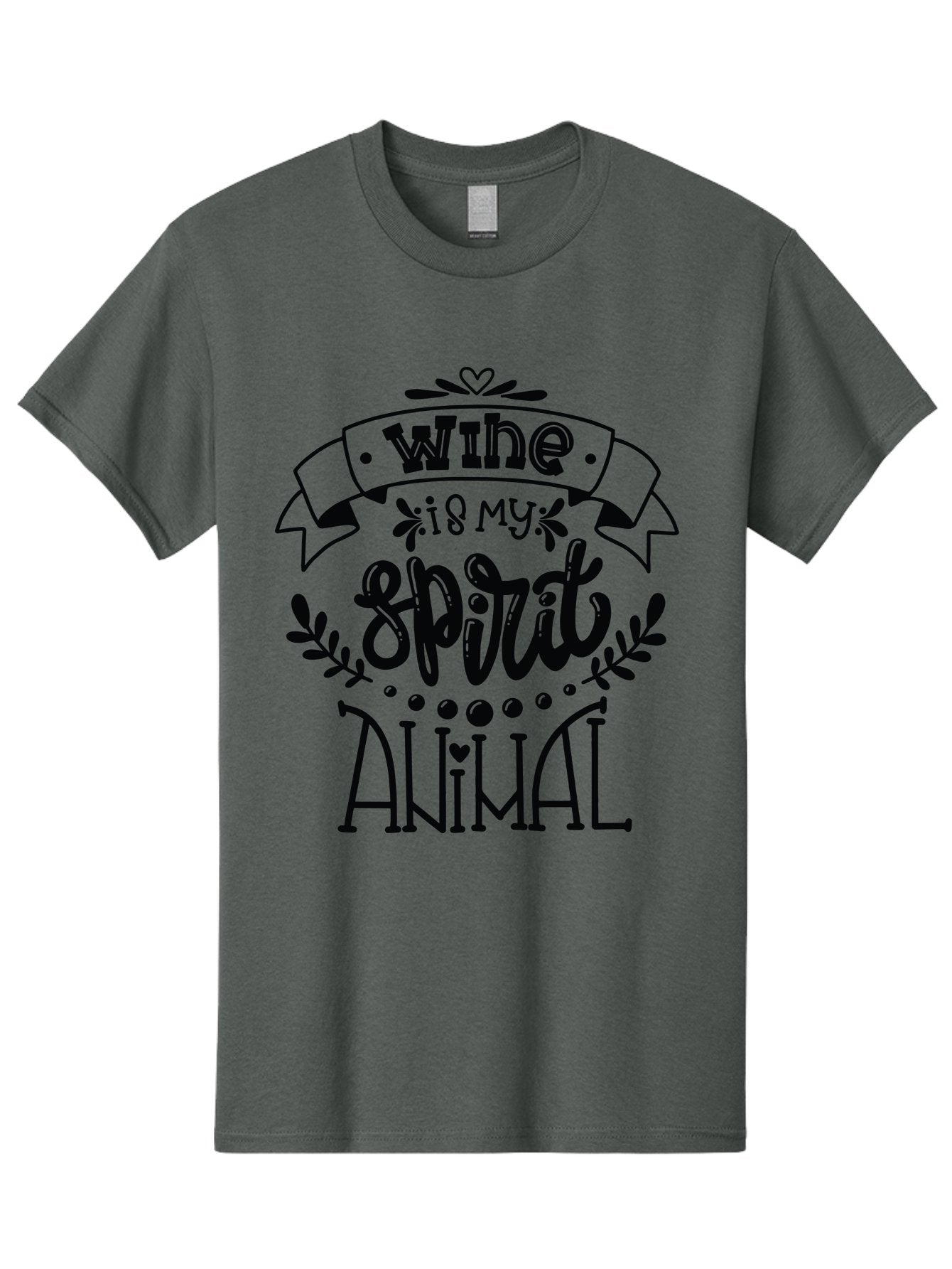 Wine-Is-My-Spirit-Animal Men'S Graphic Tee, 100% Cotton, Comfortable Casual Summer Wear, Machine Washable, Wine Quotes, Funny Sayings, Inspirational Phrases, Typographic Design, Decorative Fonts, Creative Typography, Wine Lovers Aad987 6