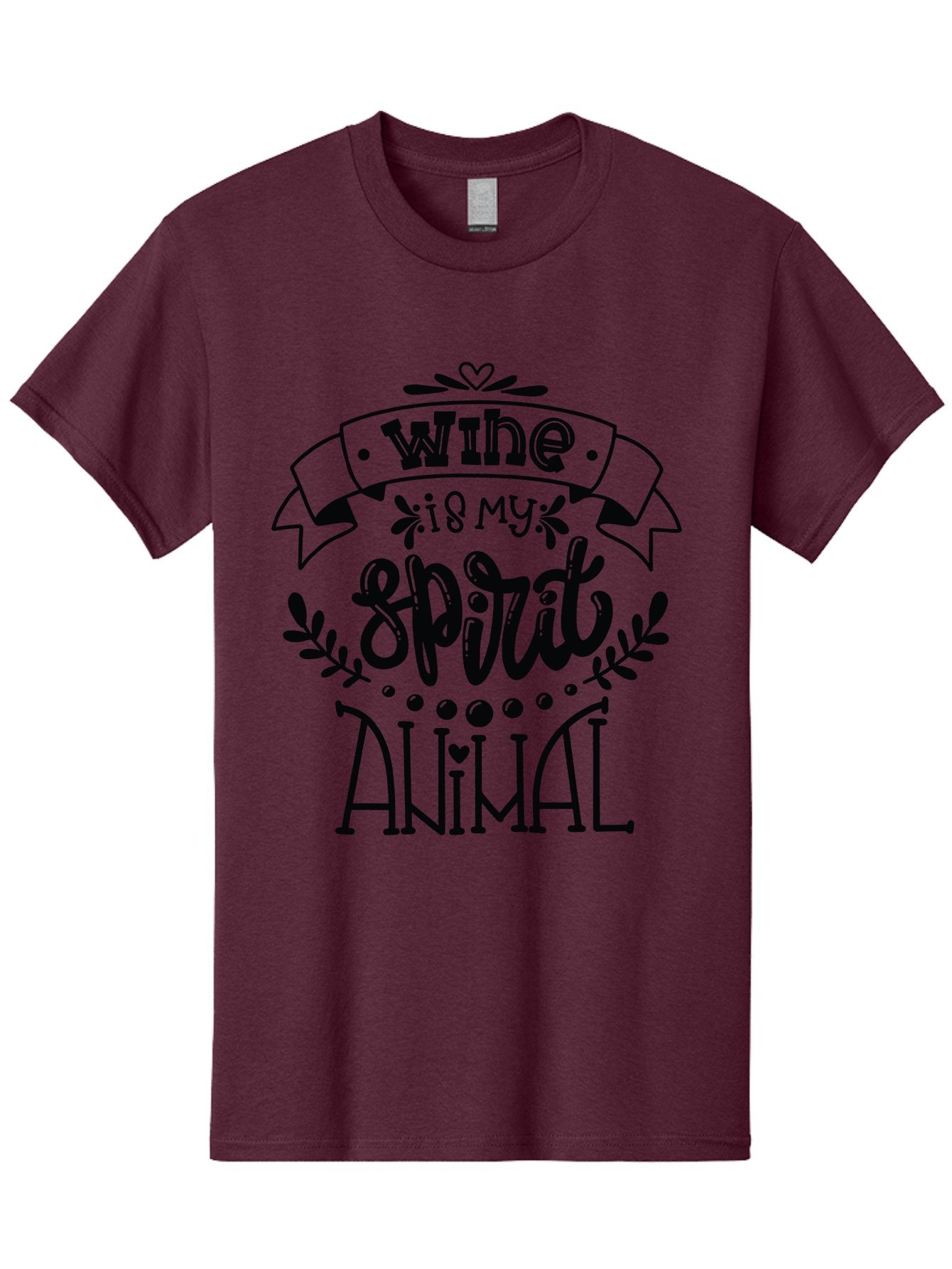 Wine-Is-My-Spirit-Animal Men'S Graphic Tee, 100% Cotton, Comfortable Casual Summer Wear, Machine Washable, Wine Quotes, Funny Sayings, Inspirational Phrases, Typographic Design, Decorative Fonts, Creative Typography, Wine Lovers Aad987 12