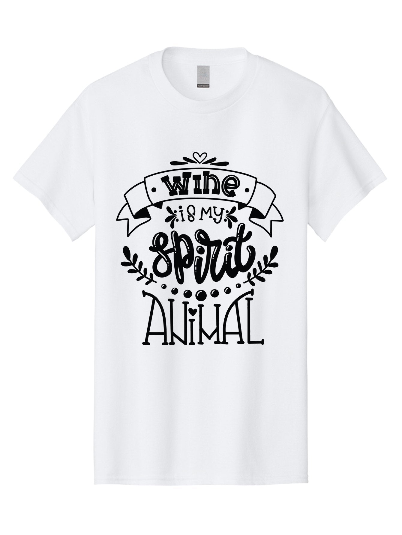 Wine-Is-My-Spirit-Animal Men'S Graphic Tee, 100% Cotton, Comfortable Casual Summer Wear, Machine Washable, Wine Quotes, Funny Sayings, Inspirational Phrases, Typographic Design, Decorative Fonts, Creative Typography, Wine Lovers Aad987 4