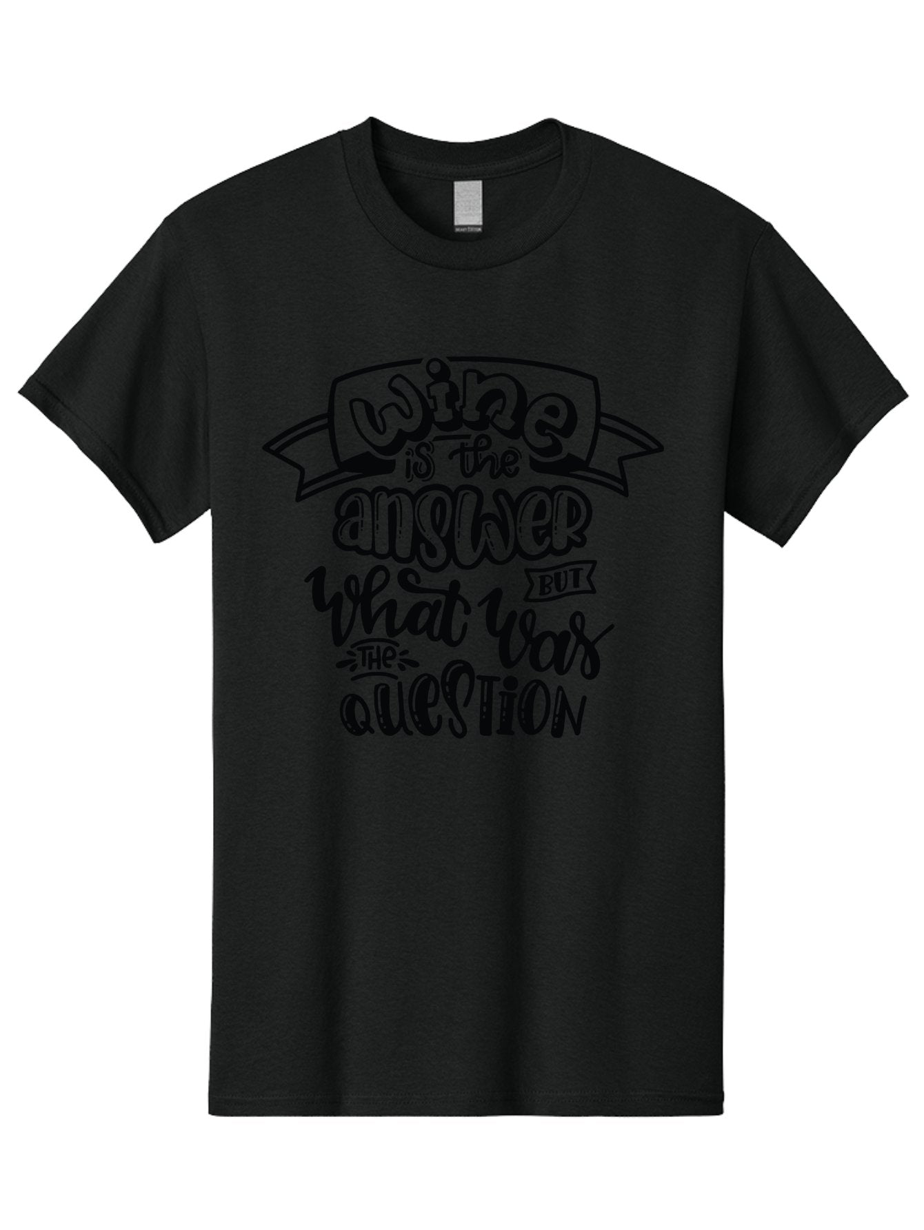 Wine-Is-The-Answer Men'S Graphic Tee, 100% Cotton, Comfortable Casual Summer Wear, Machine Washable, Wine Quotes, Funny Sayings, Hand Lettering, Typography, Humor, Wine Lovers, Witty Phrases, Comedic Relief, Drinking Quotes Aad988 3