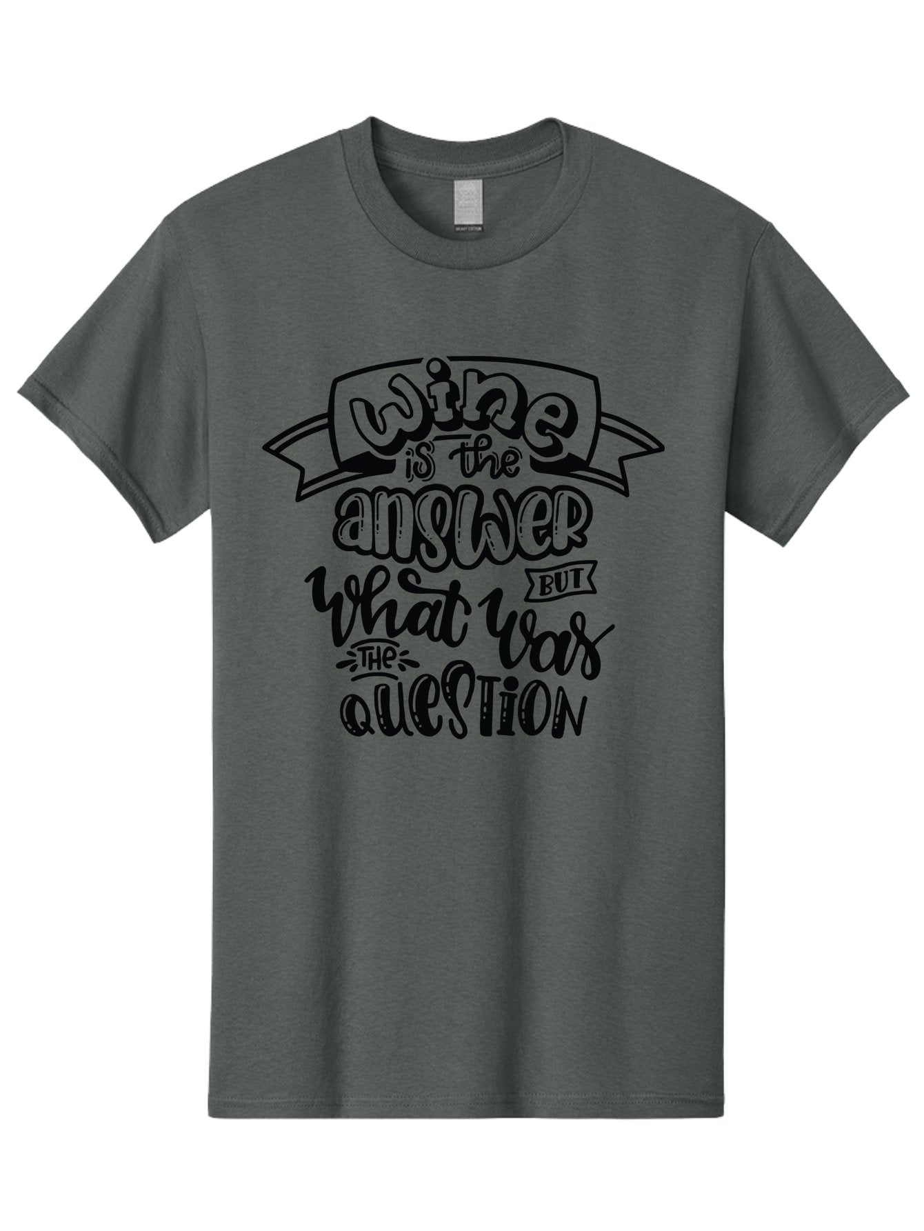 Wine-Is-The-Answer Men'S Graphic Tee, 100% Cotton, Comfortable Casual Summer Wear, Machine Washable, Wine Quotes, Funny Sayings, Hand Lettering, Typography, Humor, Wine Lovers, Witty Phrases, Comedic Relief, Drinking Quotes Aad988 11
