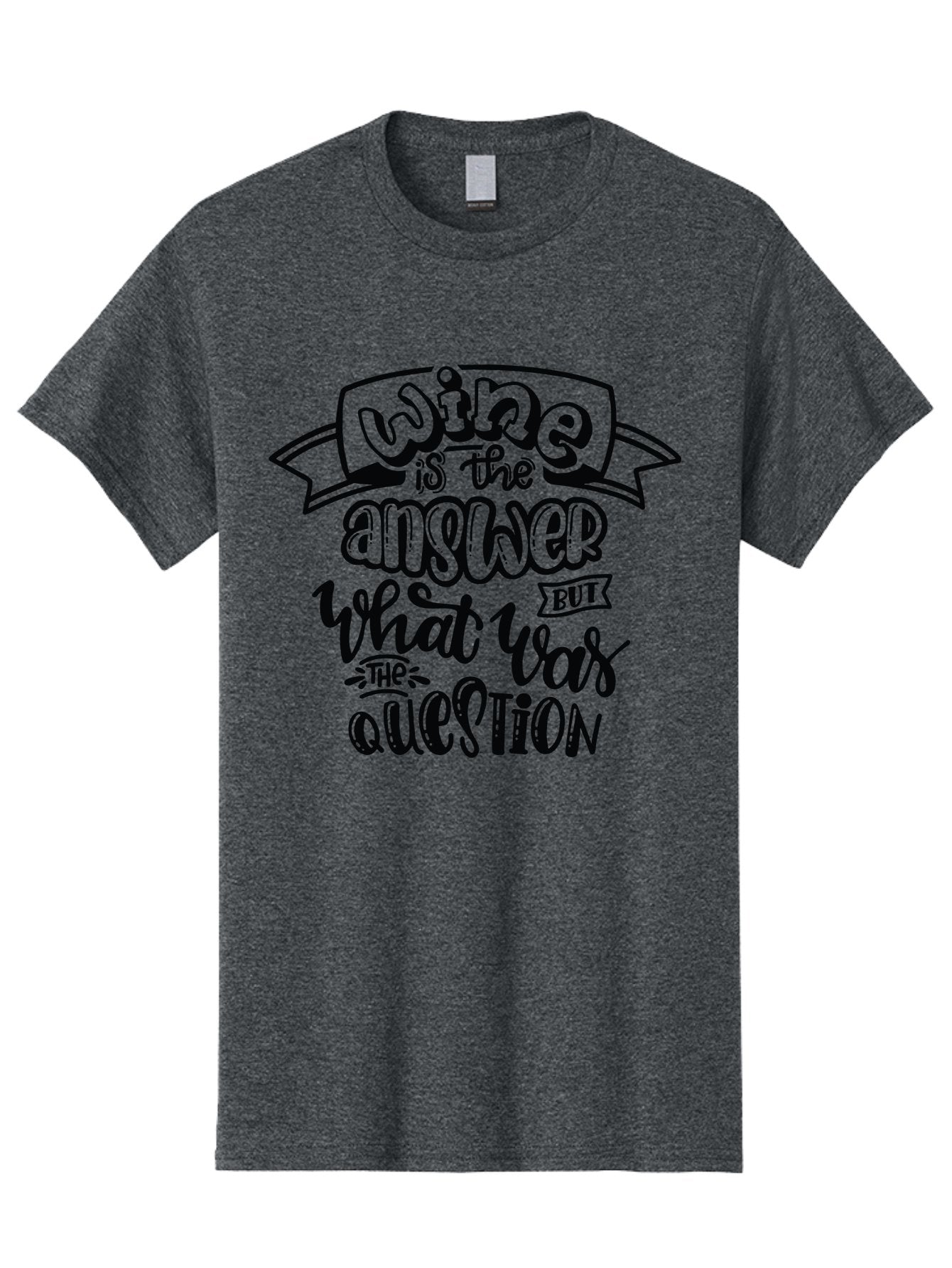 Wine-Is-The-Answer Men'S Graphic Tee, 100% Cotton, Comfortable Casual Summer Wear, Machine Washable, Wine Quotes, Funny Sayings, Hand Lettering, Typography, Humor, Wine Lovers, Witty Phrases, Comedic Relief, Drinking Quotes Aad988 6