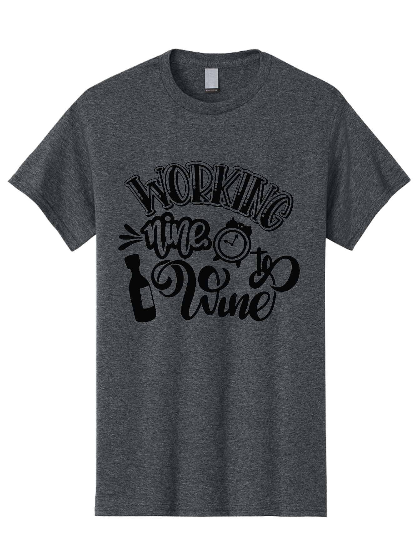 Working-Nine-To-Wine Men'S Graphic Tee, 100% Cotton, Comfortable Casual Summer Wear, Machine Washable, Wine Bottle, Clock, Pun On Working Nine To Five, Humorous Quote, Funny Design, Wine Lover, Office Humor, Wine Culture Aad989 13