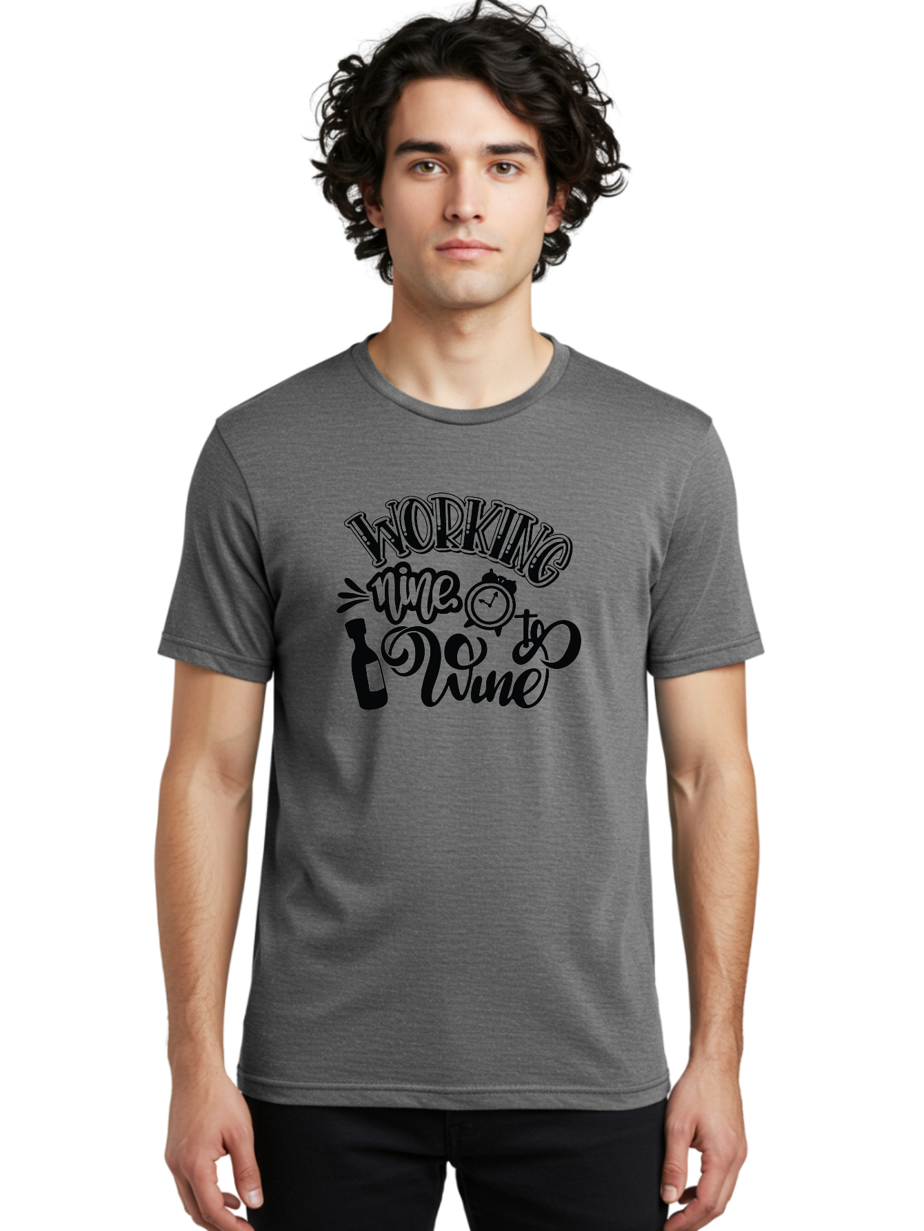 Working-Nine-To-Wine Men'S Graphic Tee, 100% Cotton, Comfortable Casual Summer Wear, Machine Washable, Wine Bottle, Clock, Pun On Working Nine To Five, Humorous Quote, Funny Design, Wine Lover, Office Humor, Wine Culture Aad989 12