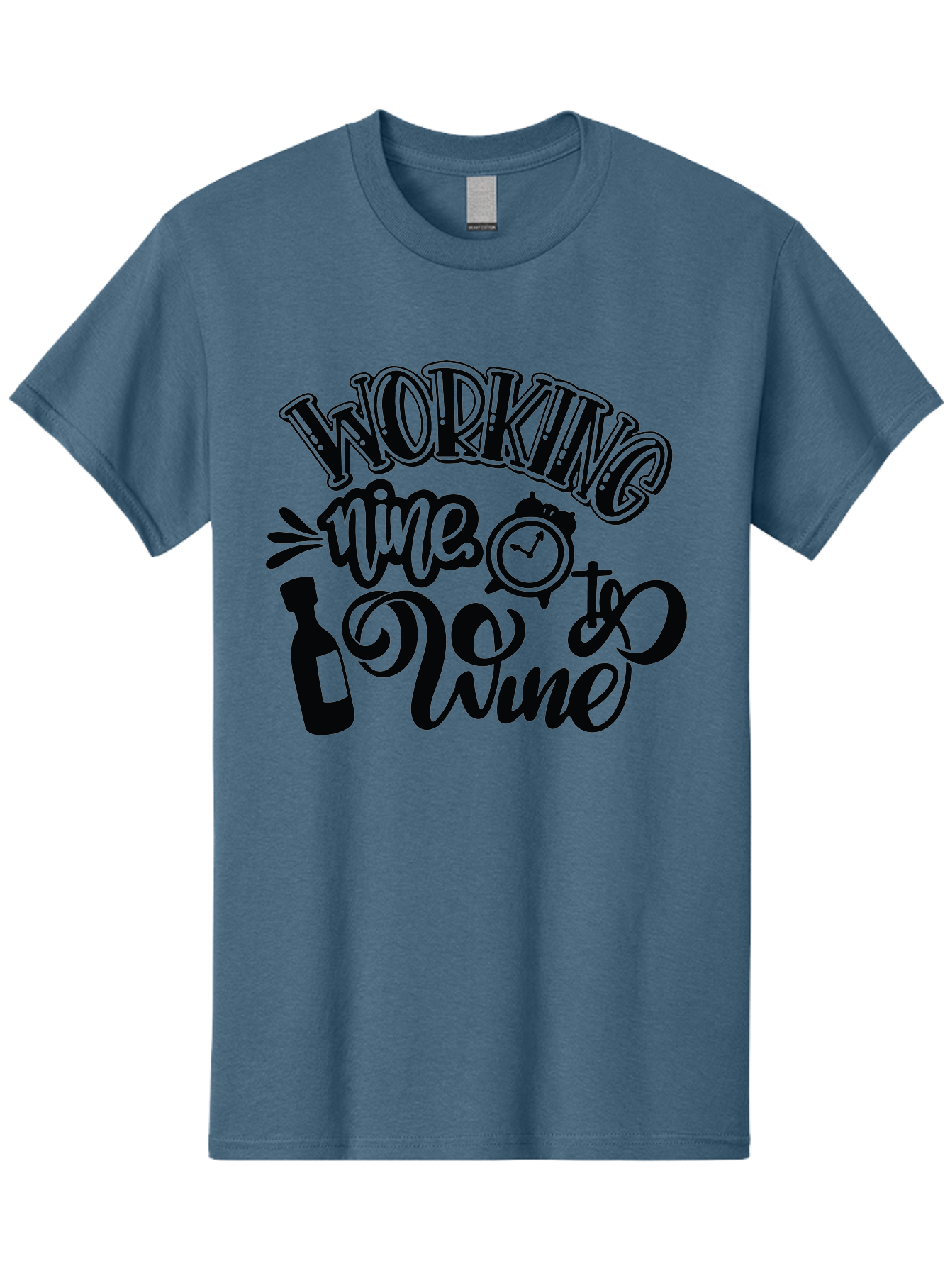 Working-Nine-To-Wine Men'S Graphic Tee, 100% Cotton, Comfortable Casual Summer Wear, Machine Washable, Wine Bottle, Clock, Pun On Working Nine To Five, Humorous Quote, Funny Design, Wine Lover, Office Humor, Wine Culture Aad989 27