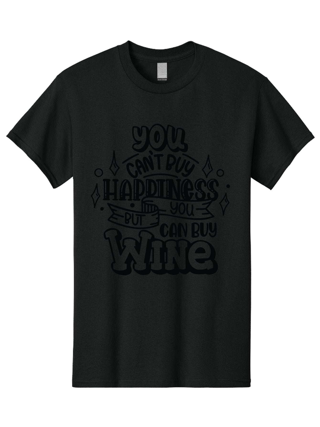You-Can-T-Buy-Happiness-But-You-Can-Buy-Wine Men'S Graphic Tee, 100% Cotton, Comfortable Casual Summer Wear, Machine Washable, Funny Quote, Wine Lovers, Happiness And Wine, Inspirational Saying, Motivational Phrase, Wine Quote, Humor And Wine, Aad990 7