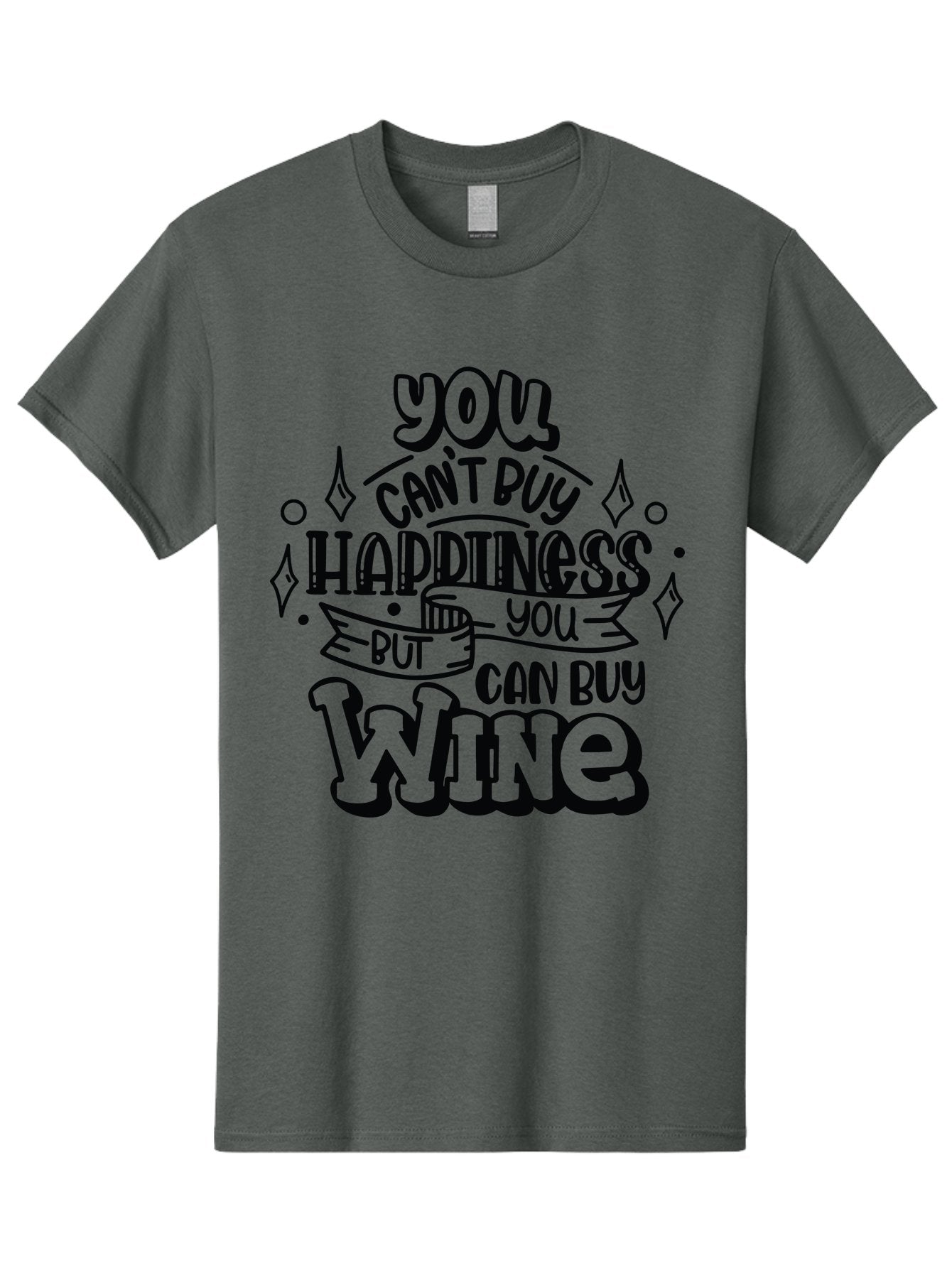You-Can-T-Buy-Happiness-But-You-Can-Buy-Wine Men'S Graphic Tee, 100% Cotton, Comfortable Casual Summer Wear, Machine Washable, Funny Quote, Wine Lovers, Happiness And Wine, Inspirational Saying, Motivational Phrase, Wine Quote, Humor And Wine, Aad990 8