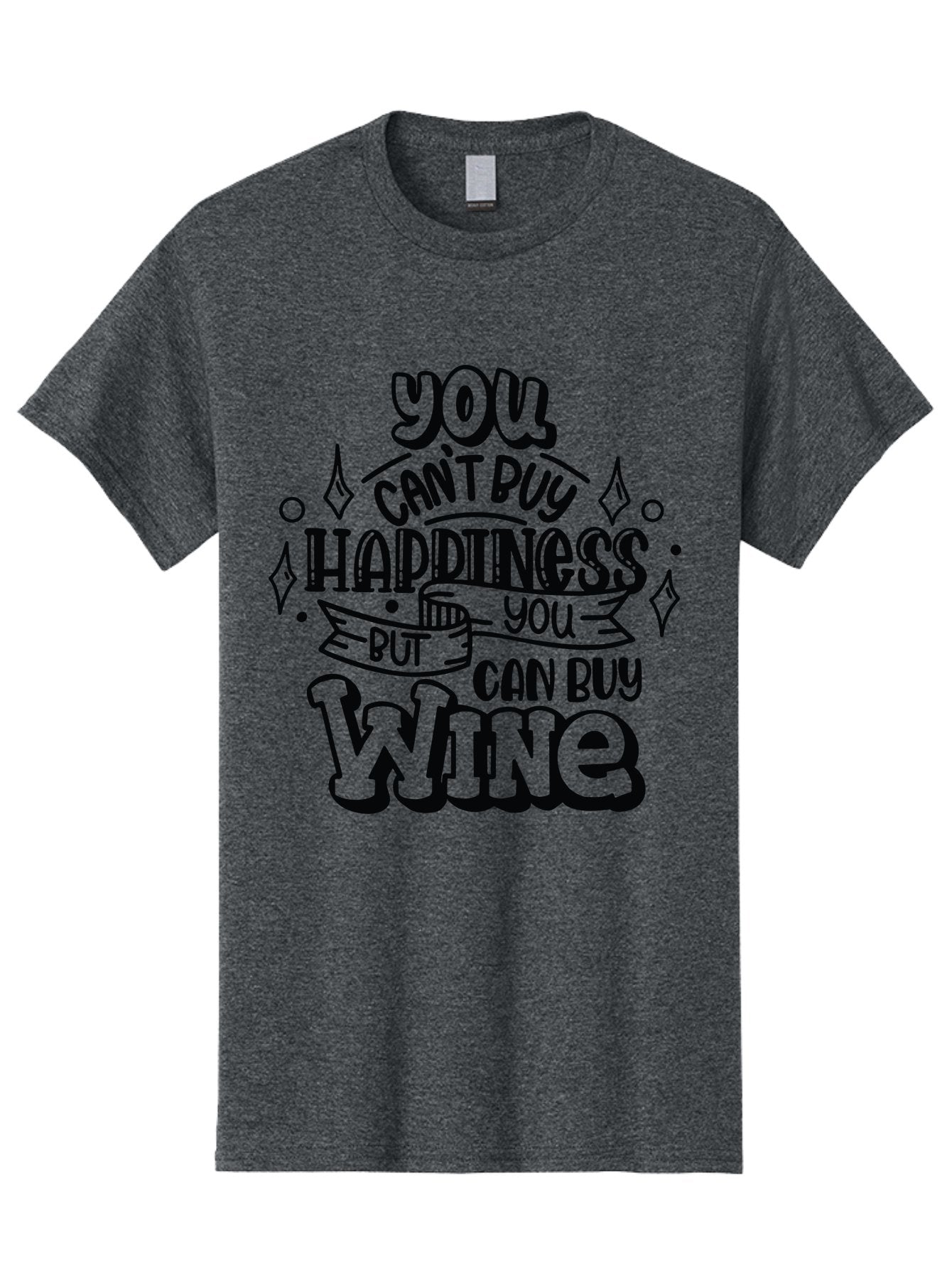 You-Can-T-Buy-Happiness-But-You-Can-Buy-Wine Men'S Graphic Tee, 100% Cotton, Comfortable Casual Summer Wear, Machine Washable, Funny Quote, Wine Lovers, Happiness And Wine, Inspirational Saying, Motivational Phrase, Wine Quote, Humor And Wine, Aad990 13