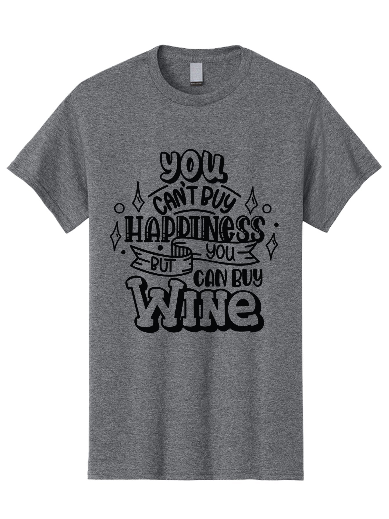 You-Can-T-Buy-Happiness-But-You-Can-Buy-Wine Men'S Graphic Tee, 100% Cotton, Comfortable Casual Summer Wear, Machine Washable, Funny Quote, Wine Lovers, Happiness And Wine, Inspirational Saying, Motivational Phrase, Wine Quote, Humor And Wine, Aad990 4