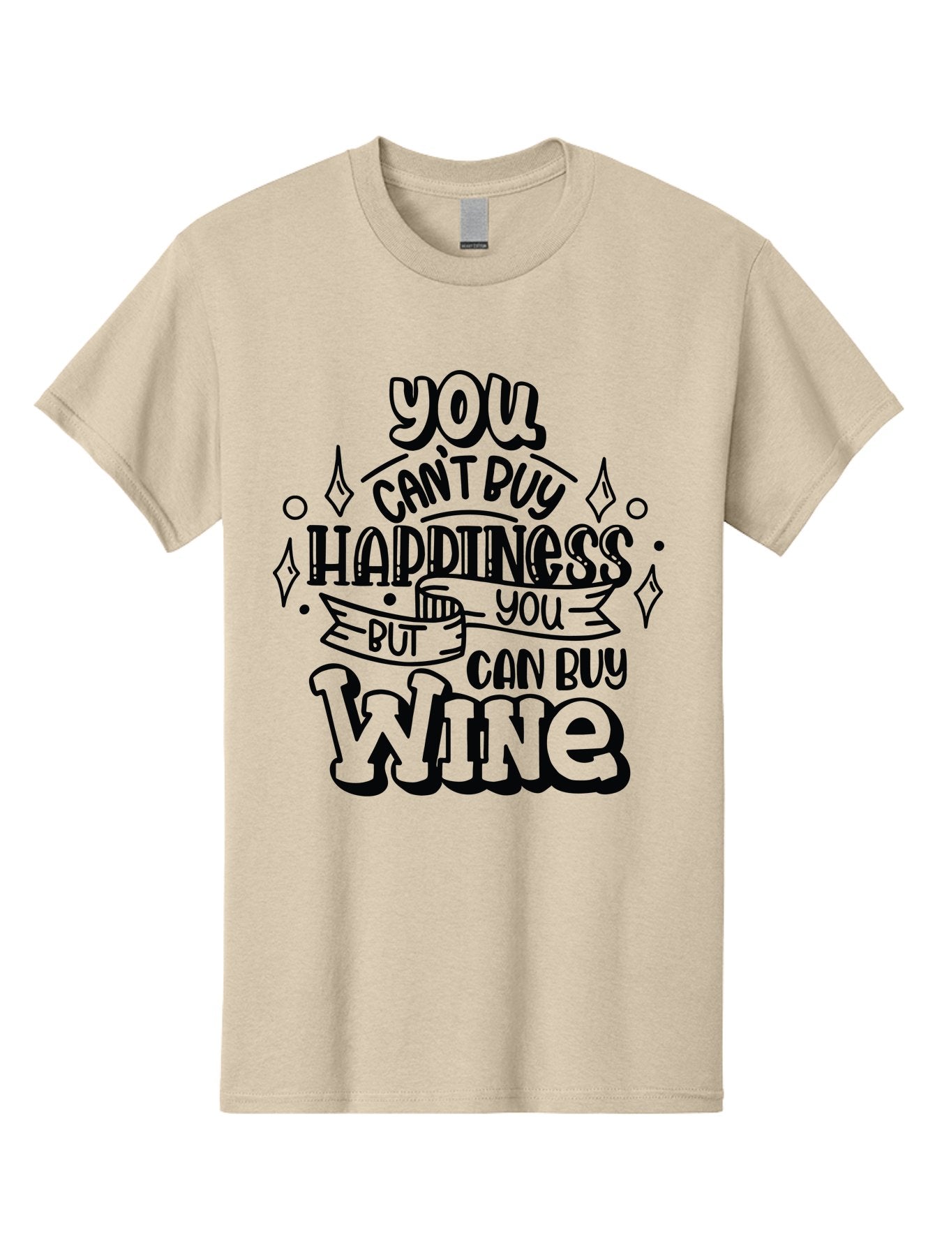 You-Can-T-Buy-Happiness-But-You-Can-Buy-Wine Men'S Graphic Tee, 100% Cotton, Comfortable Casual Summer Wear, Machine Washable, Funny Quote, Wine Lovers, Happiness And Wine, Inspirational Saying, Motivational Phrase, Wine Quote, Humor And Wine, Aad990 6