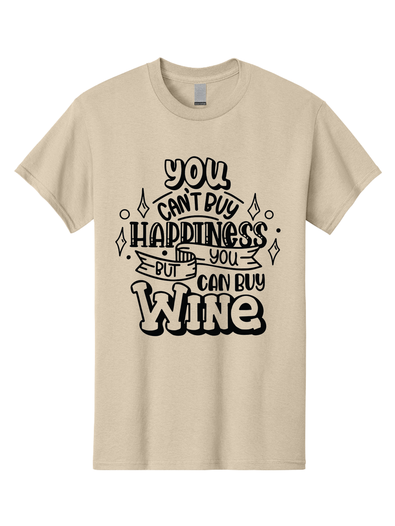 You-Can-T-Buy-Happiness-But-You-Can-Buy-Wine Men'S Graphic Tee, 100% Cotton, Comfortable Casual Summer Wear, Machine Washable, Funny Quote, Wine Lovers, Happiness And Wine, Inspirational Saying, Motivational Phrase, Wine Quote, Humor And Wine, Aad990 13