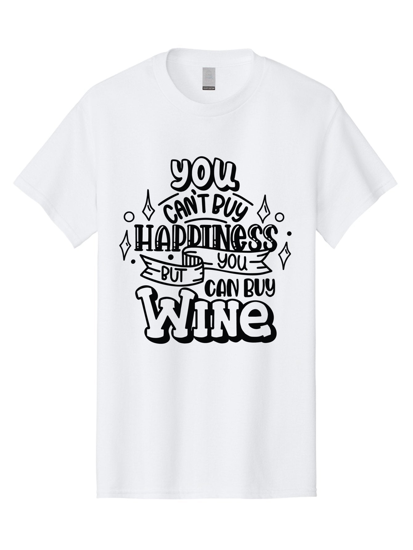 You-Can-T-Buy-Happiness-But-You-Can-Buy-Wine Men'S Graphic Tee, 100% Cotton, Comfortable Casual Summer Wear, Machine Washable, Funny Quote, Wine Lovers, Happiness And Wine, Inspirational Saying, Motivational Phrase, Wine Quote, Humor And Wine, Aad990 12