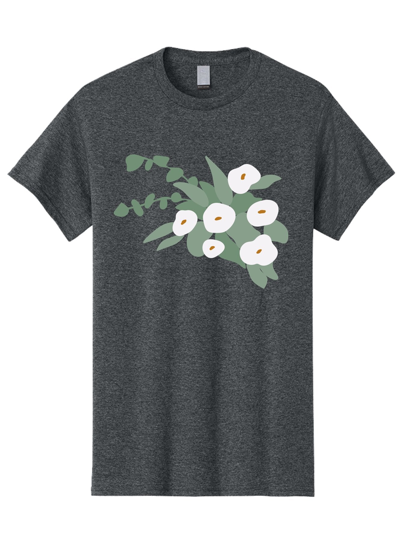 After-Glow Men'S Graphic Tee, 100% Cotton, Comfortable Casual Summer Wear, Machine Washable, Lotus Flowers, White Blooms, Gray Leaves, Spiritual Symbols, Serene Atmosphere, Peaceful Ambiance, Afterlife, Lotus Flower, Gray Graphics Aad992 12