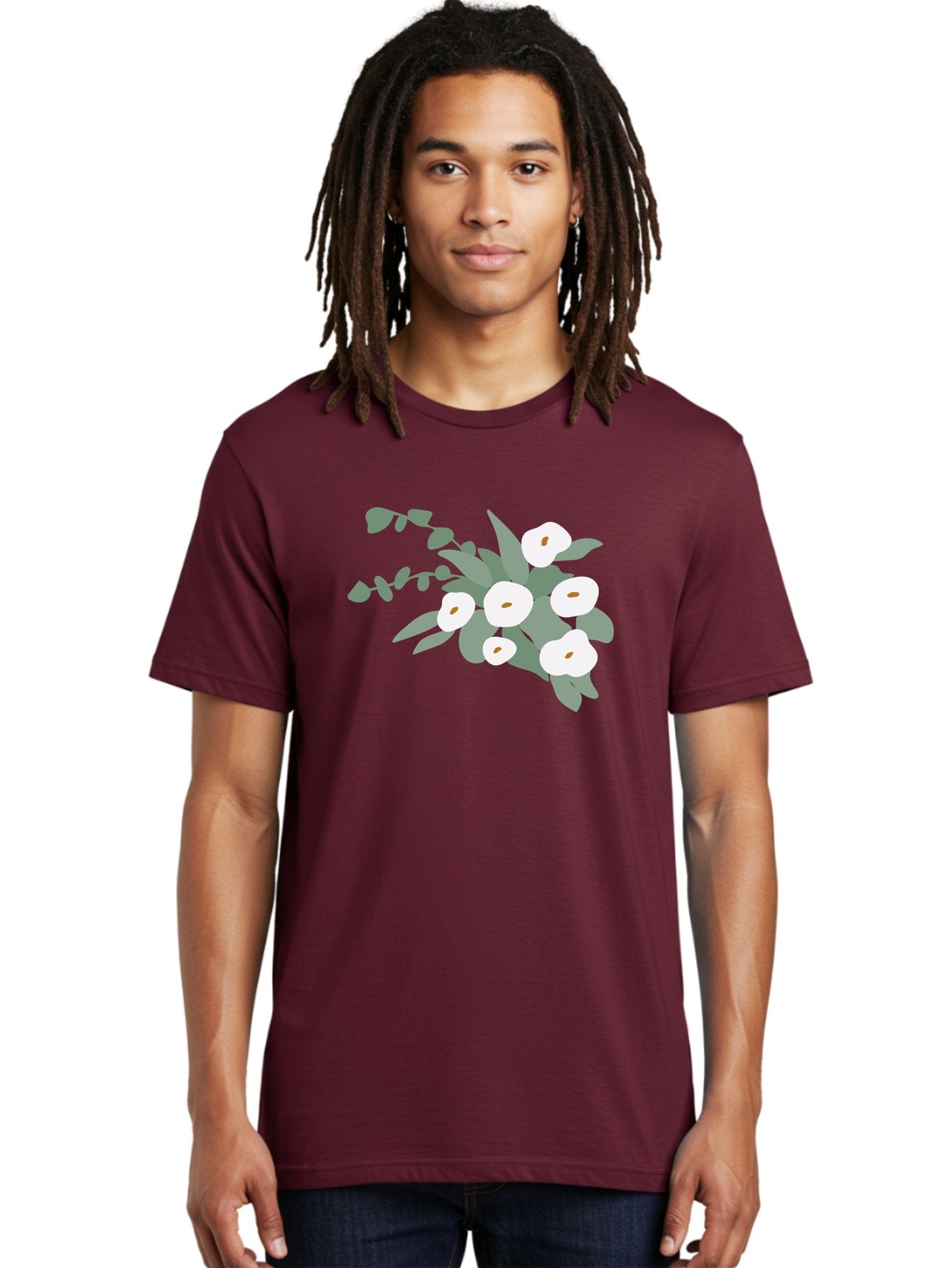 After-Glow Men'S Graphic Tee, 100% Cotton, Comfortable Casual Summer Wear, Machine Washable, Lotus Flowers, White Blooms, Gray Leaves, Spiritual Symbols, Serene Atmosphere, Peaceful Ambiance, Afterlife, Lotus Flower, Gray Graphics Aad992 21