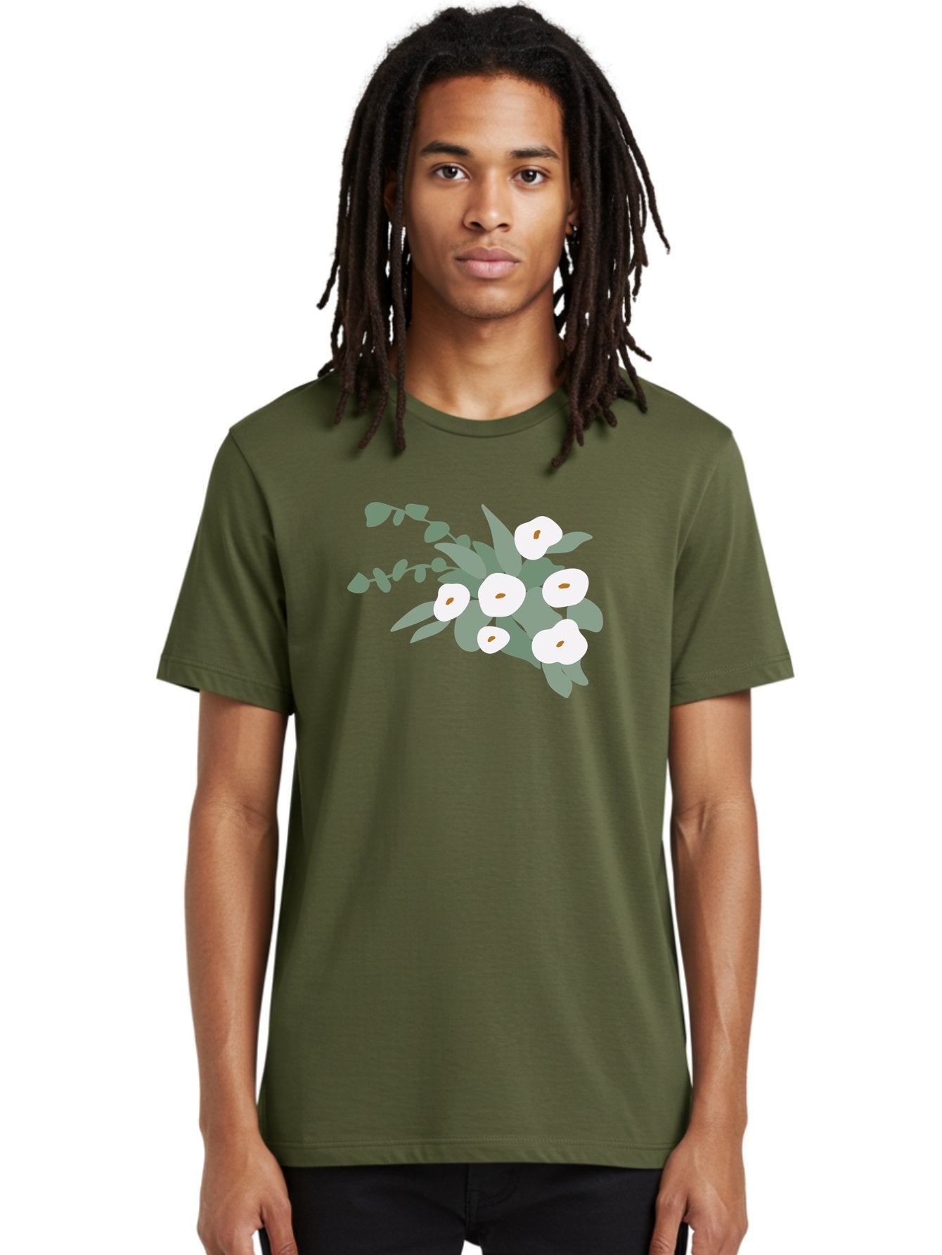 After-Glow Men'S Graphic Tee, 100% Cotton, Comfortable Casual Summer Wear, Machine Washable, Lotus Flowers, White Blooms, Gray Leaves, Spiritual Symbols, Serene Atmosphere, Peaceful Ambiance, Afterlife, Lotus Flower, Gray Graphics Aad992 19