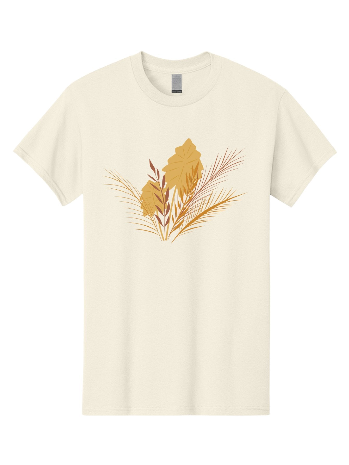 Autumn-Leaves Men'S Graphic Tee, 100% Cotton, Comfortable Casual Summer Wear, Machine Washable, Autumn Leaves, Fall Foliage, Nature Illustration, Stylized Plants, Graphic Design Elements, Digital Art, Orange Leaves, Red Stalks, Aad994 10