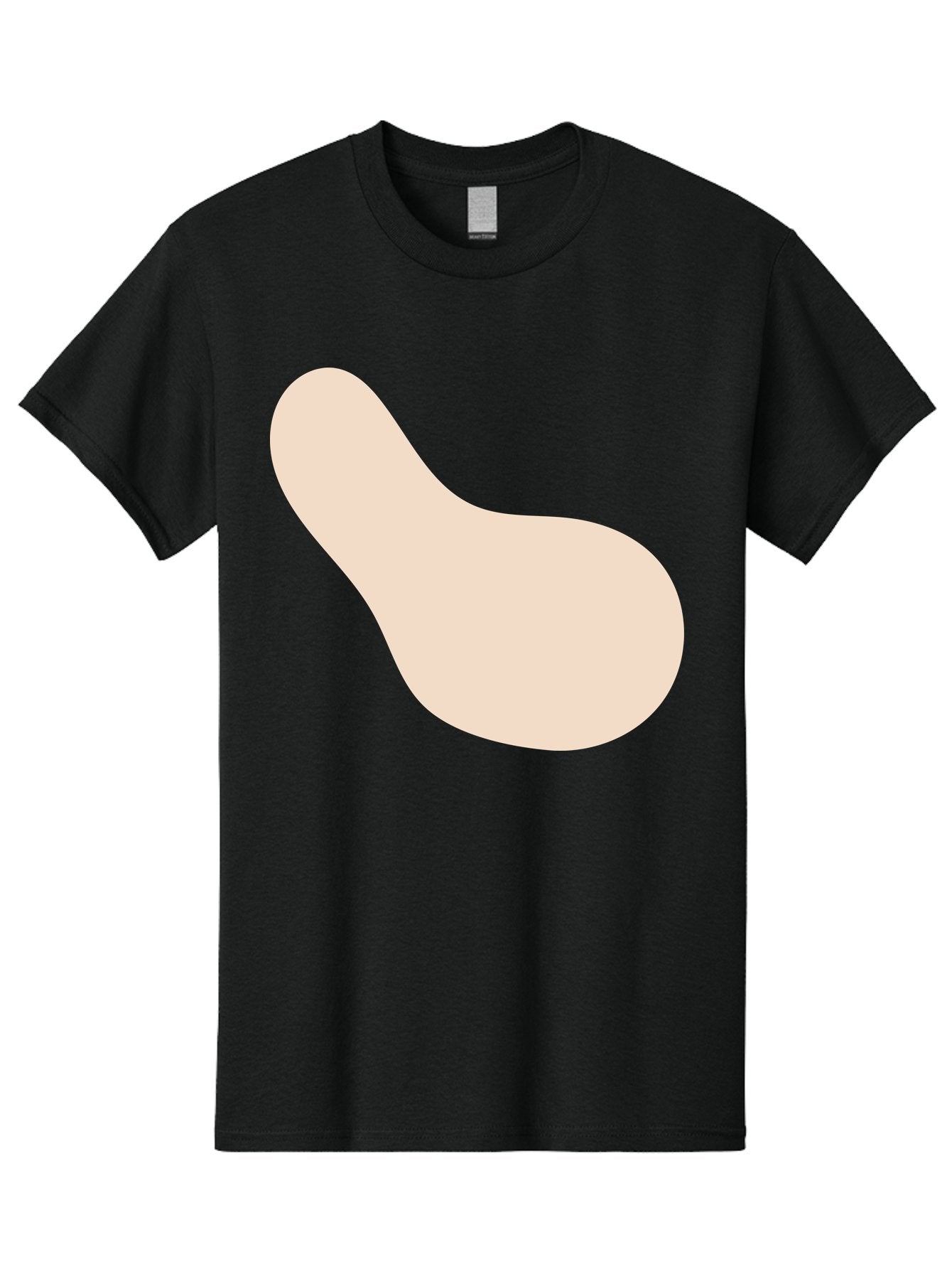 Bean-Shaped-Object Men'S Graphic Tee, 100% Cotton, Comfortable Casual Summer Wear, Machine Washable, Simple Shape, Abstract Design, Beige Color, Smooth Curves, Minimalist Art, Graphic Element, Modern Design Aad995 14