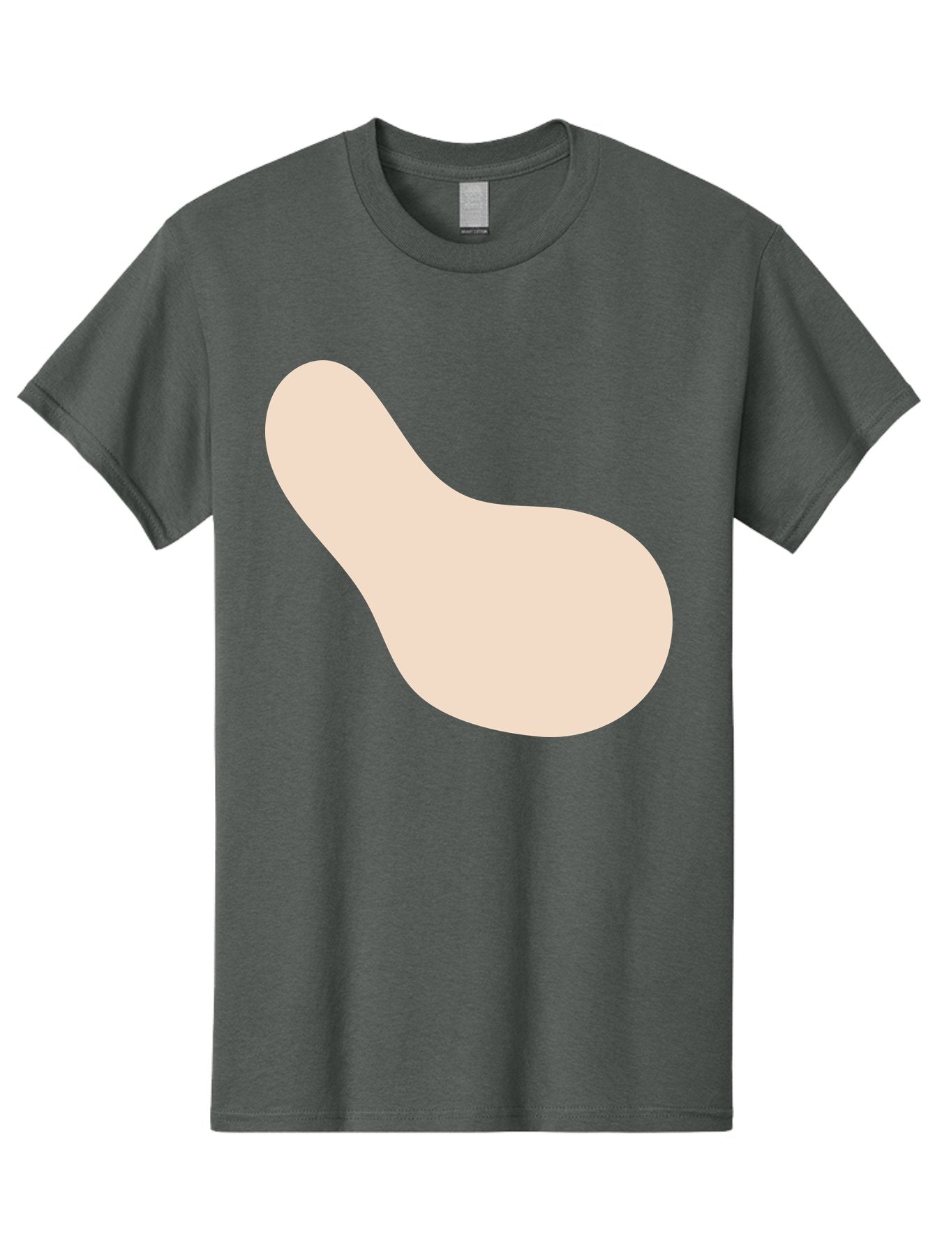 Bean-Shaped-Object Men'S Graphic Tee, 100% Cotton, Comfortable Casual Summer Wear, Machine Washable, Simple Shape, Abstract Design, Beige Color, Smooth Curves, Minimalist Art, Graphic Element, Modern Design Aad995 5