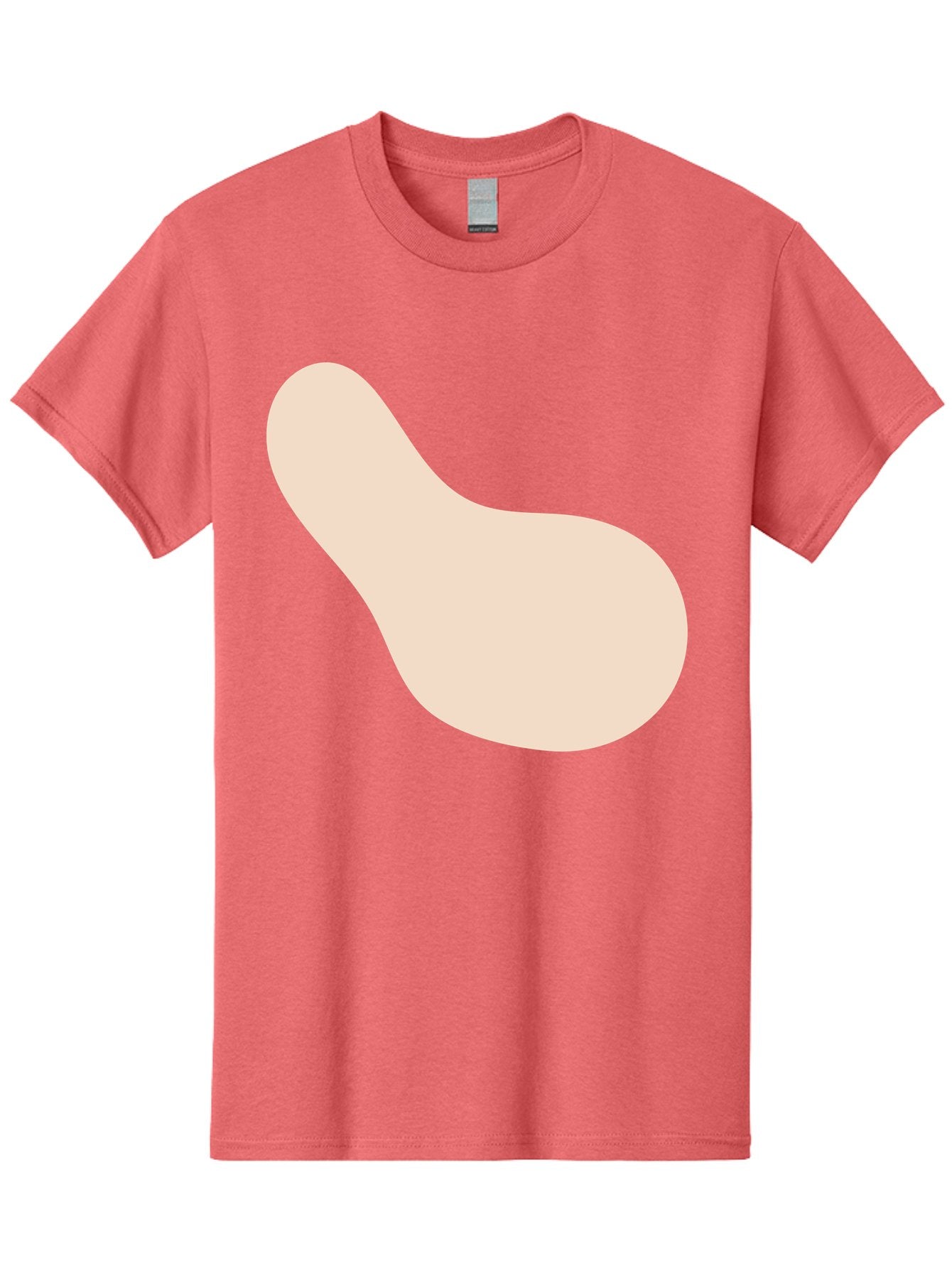 Bean-Shaped-Object Men'S Graphic Tee, 100% Cotton, Comfortable Casual Summer Wear, Machine Washable, Simple Shape, Abstract Design, Beige Color, Smooth Curves, Minimalist Art, Graphic Element, Modern Design Aad995 10