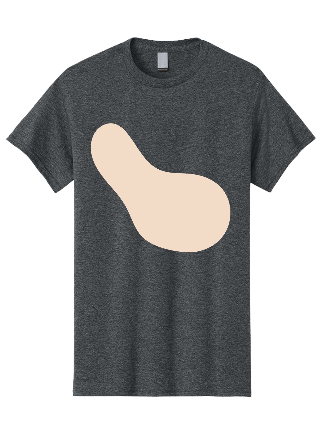 Bean-Shaped-Object Men'S Graphic Tee, 100% Cotton, Comfortable Casual Summer Wear, Machine Washable, Simple Shape, Abstract Design, Beige Color, Smooth Curves, Minimalist Art, Graphic Element, Modern Design Aad995 12