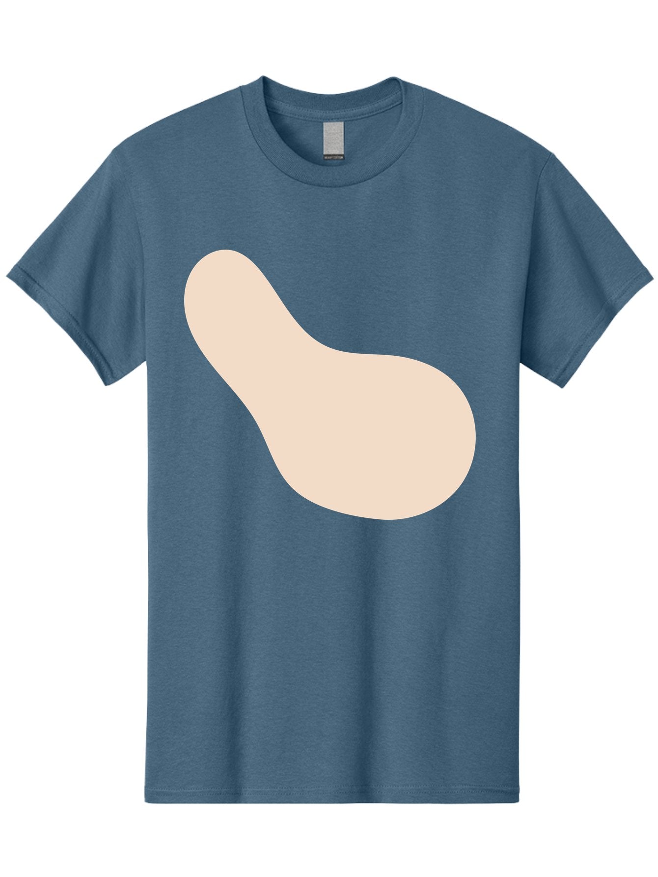 Bean-Shaped-Object Men'S Graphic Tee, 100% Cotton, Comfortable Casual Summer Wear, Machine Washable, Simple Shape, Abstract Design, Beige Color, Smooth Curves, Minimalist Art, Graphic Element, Modern Design Aad995 6